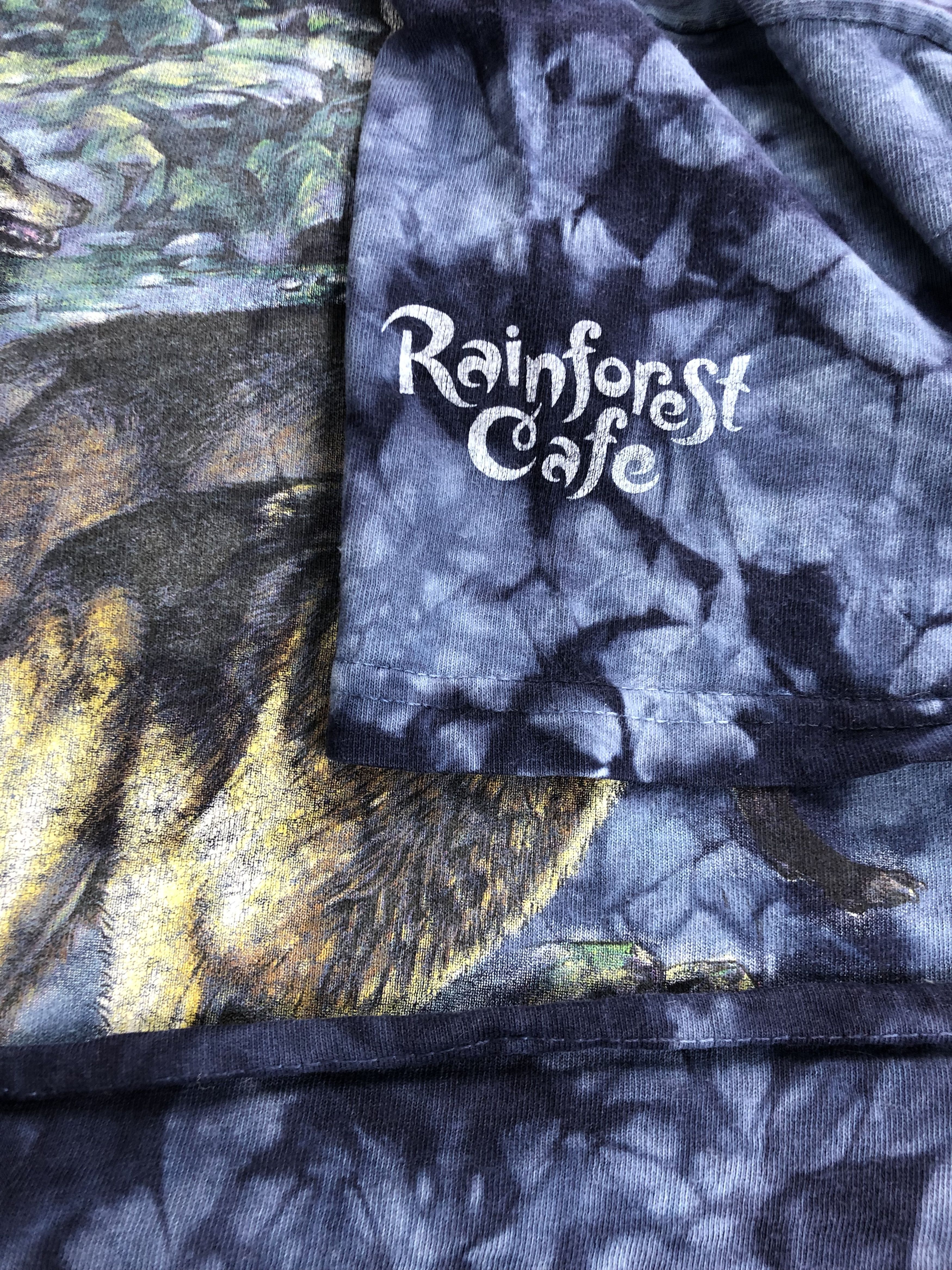 Vintage Vintage 90s Rainforest Cafe Wolf tie dye (Hard Rock Cafe) Size US M / EU 48-50 / 2 - 7 Thumbnail