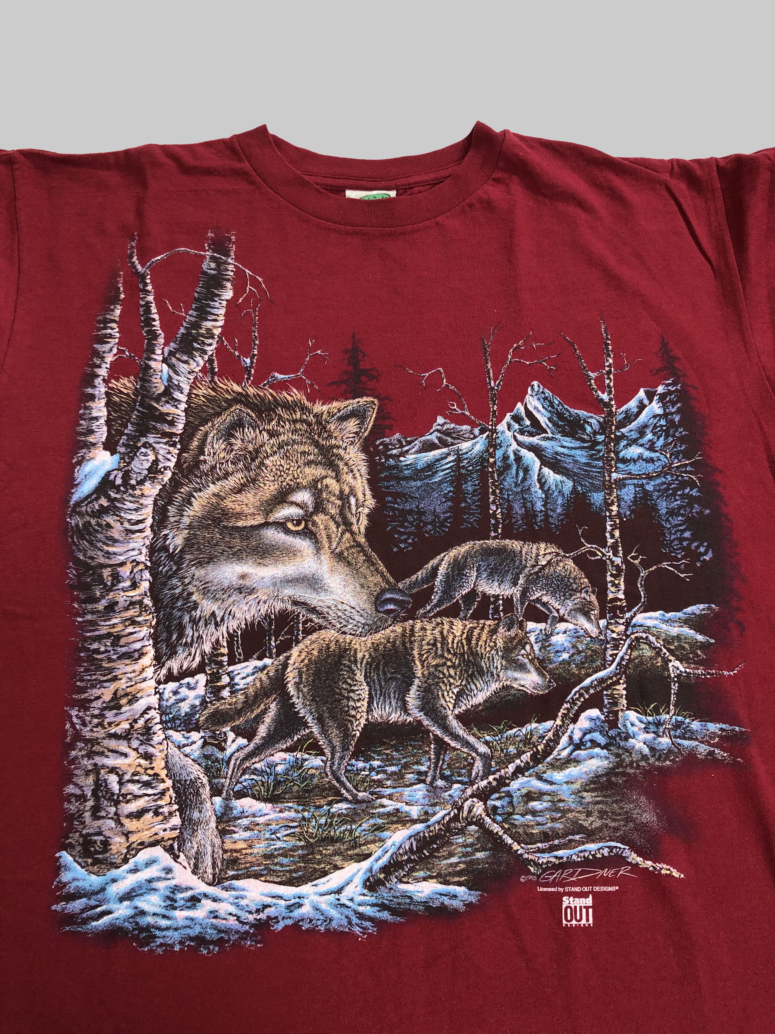 Vintage Vintage 1995 Wolf t-shirt (Sea Oceane Frog Wolf Eagles) Size US XL / EU 56 / 4 - 2 Thumbnail