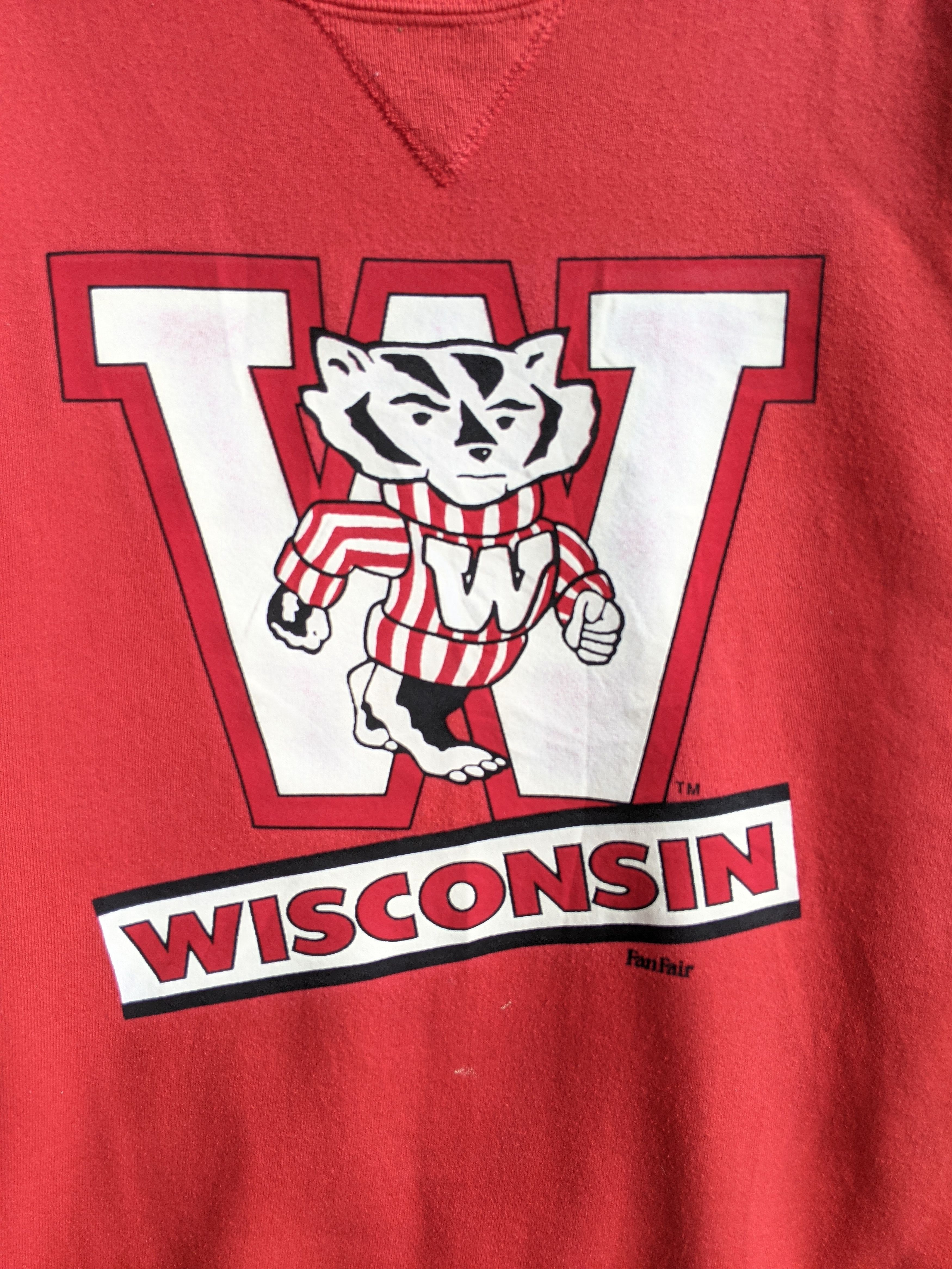 Jerzees × Vintage Vintage 90s Wisconsin University Sweatshirt Size US L / EU 52-54 / 3 - 3 Thumbnail