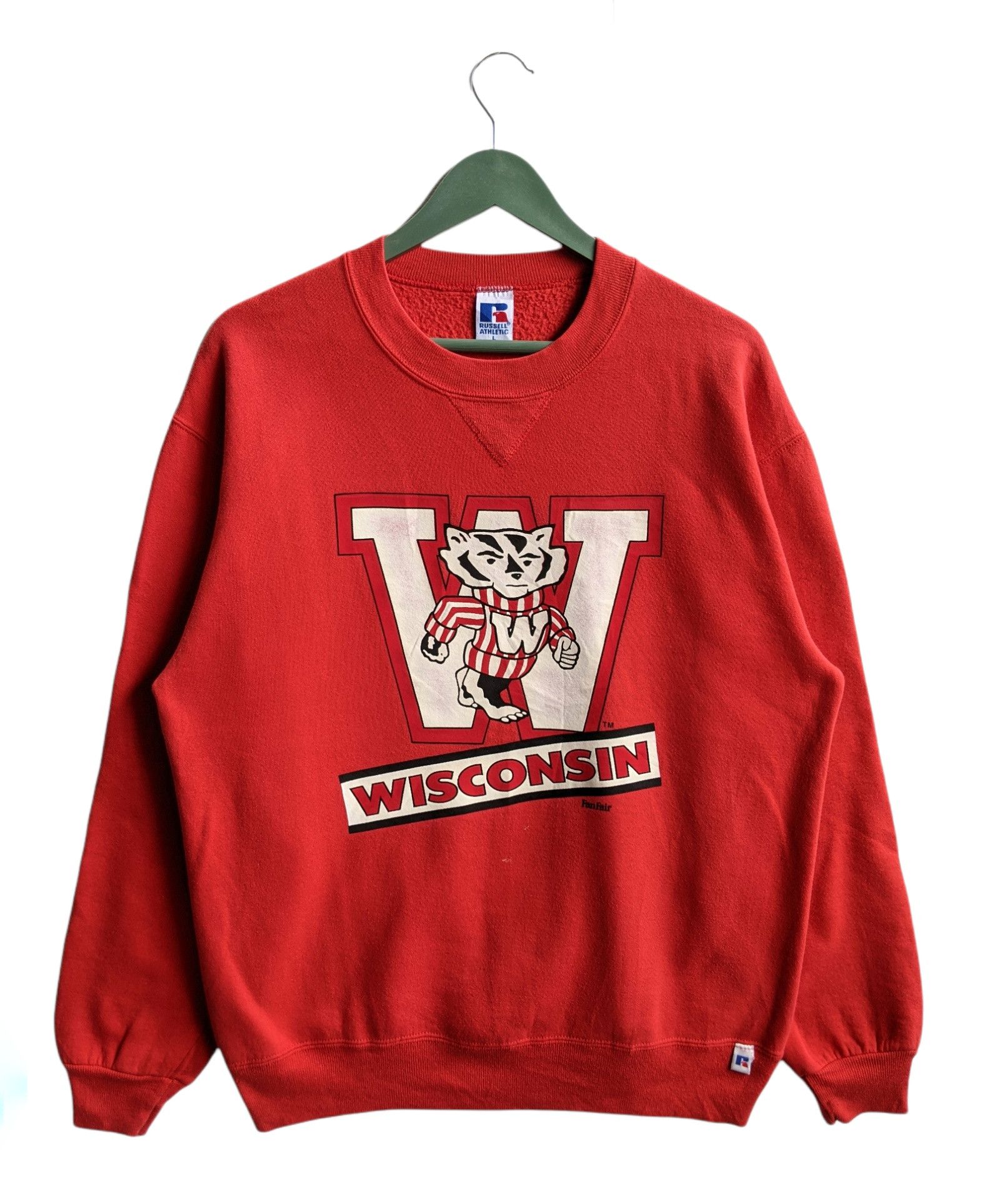 Jerzees × Vintage Vintage 90s Wisconsin University Sweatshirt Size US L / EU 52-54 / 3 - 1 Thumbnail