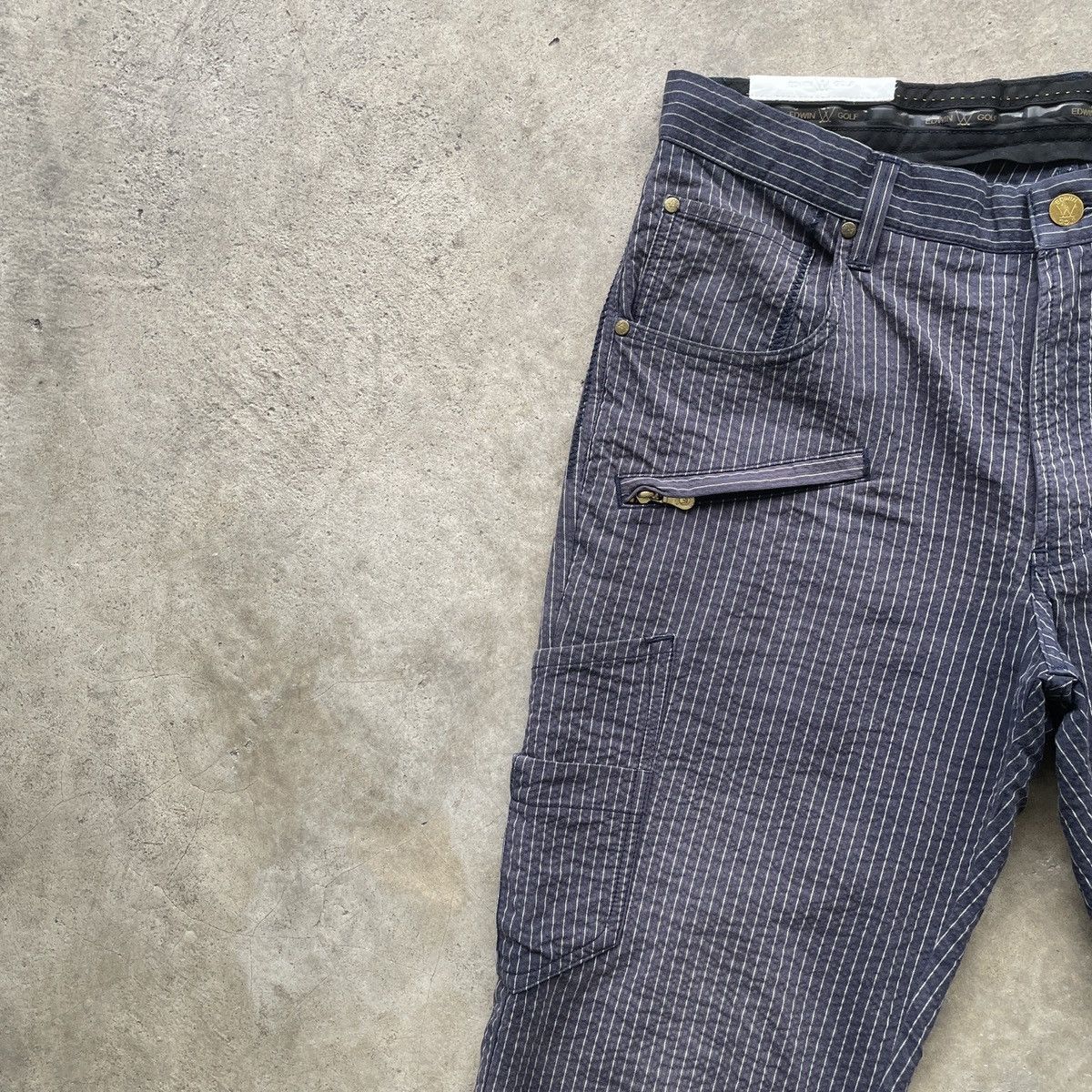 Edwin × Japanese Brand × Purple 9 Pocket🔥 Vintage Edwin Golf Faded Striped Cargo Pants W31 Size US 31 - 5 Thumbnail