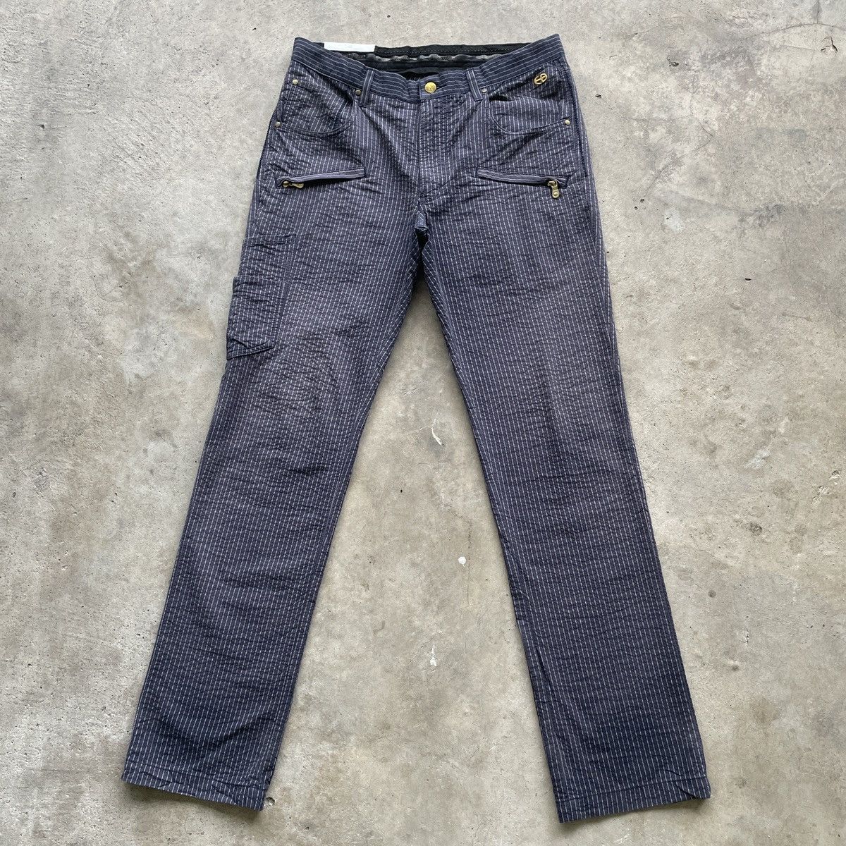 Edwin × Japanese Brand × Purple 9 Pocket🔥 Vintage Edwin Golf Faded Striped Cargo Pants W31 Size US 31 - 1 Thumbnail