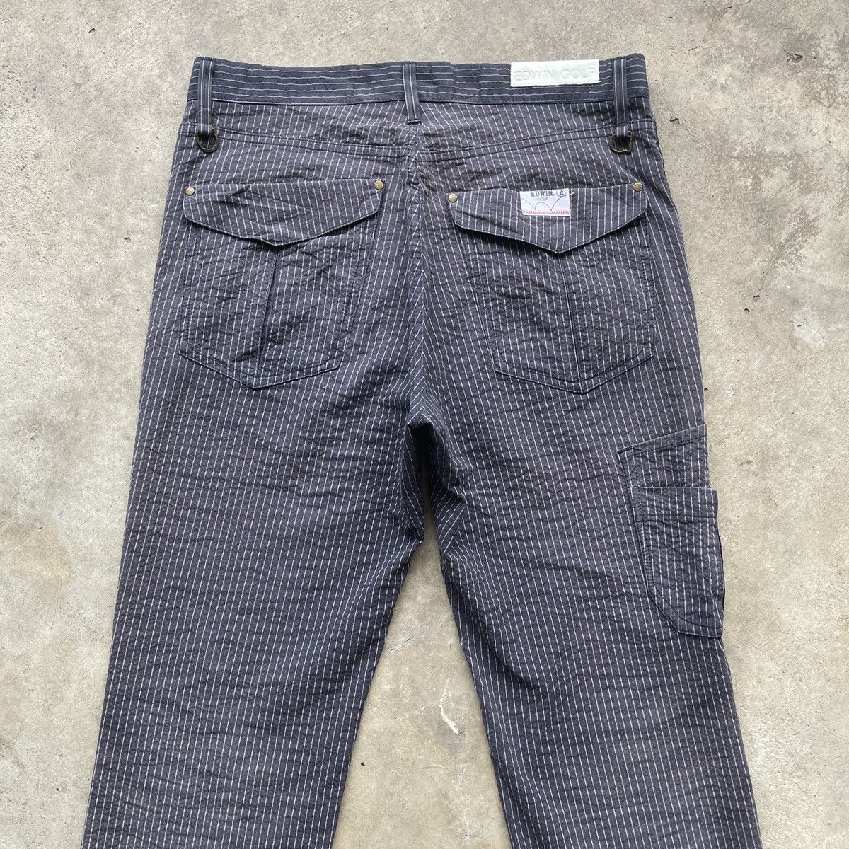 Edwin × Japanese Brand × Purple 9 Pocket🔥 Vintage Edwin Golf Faded Striped Cargo Pants W31 Size US 31 - 11 Thumbnail