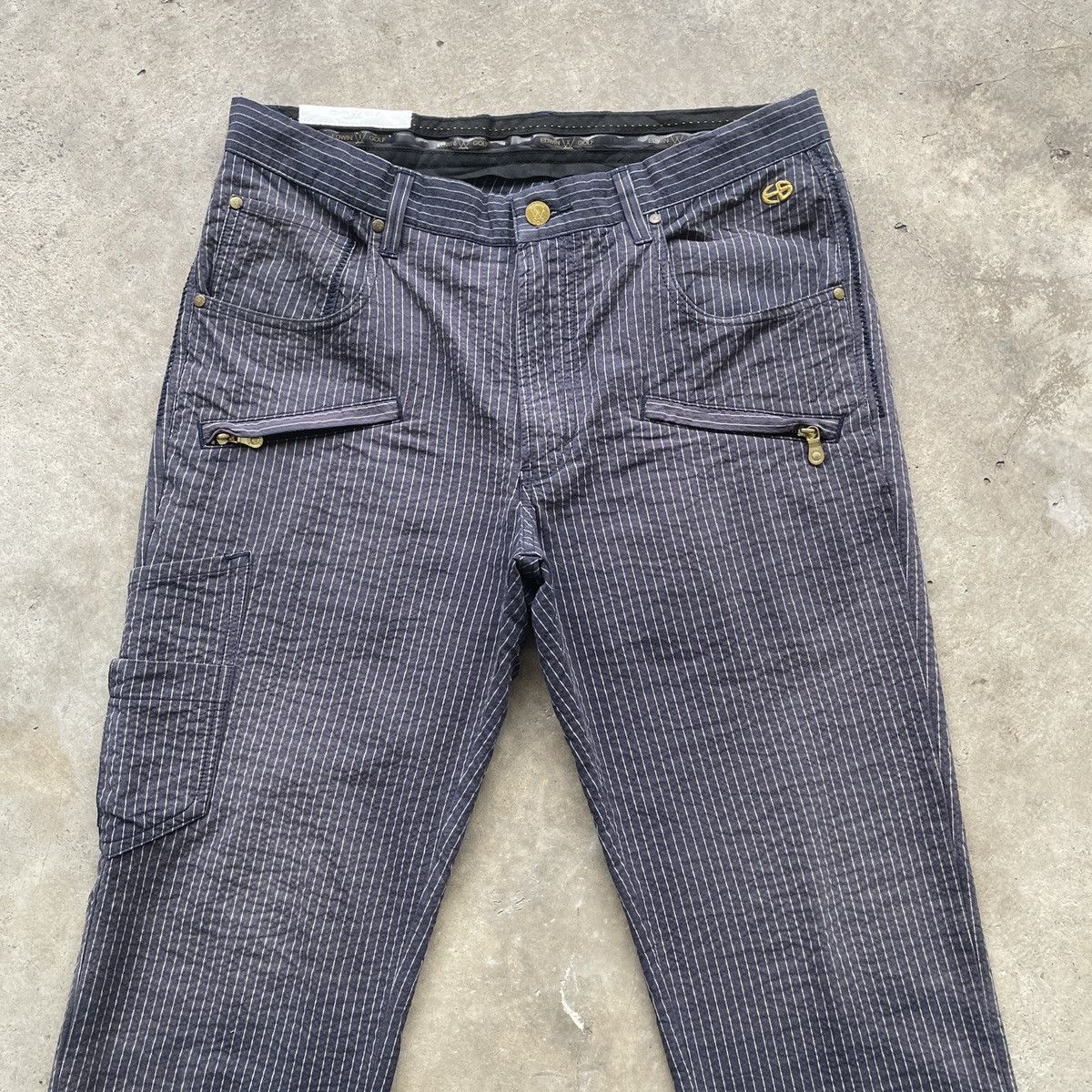 Edwin × Japanese Brand × Purple 9 Pocket🔥 Vintage Edwin Golf Faded Striped Cargo Pants W31 Size US 31 - 3 Thumbnail