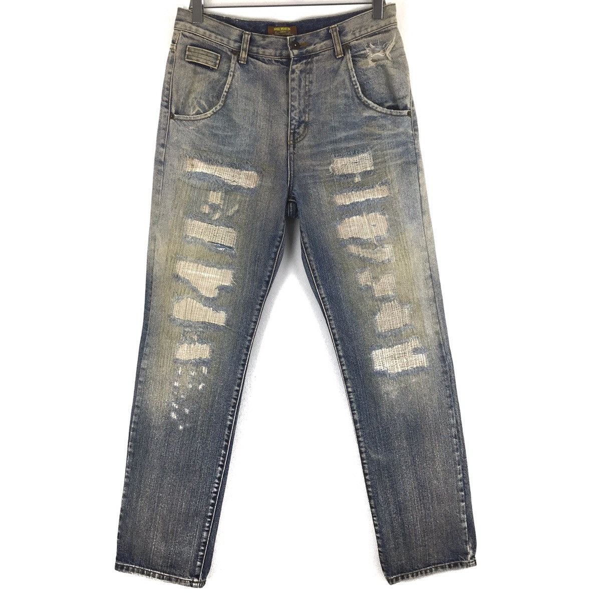 Japanese Brand 🔥M13 Joge martin distressed jeans nice design Size US 32 / EU 48 - 1 Thumbnail