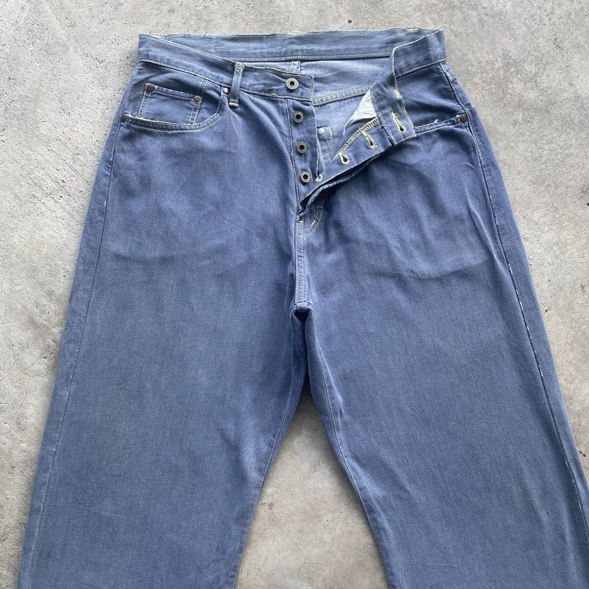 Japanese Brand Vintage Motor Oil Faded Blue Trousers Casual Pants W30 Size US 30 / EU 46 - 3 Thumbnail