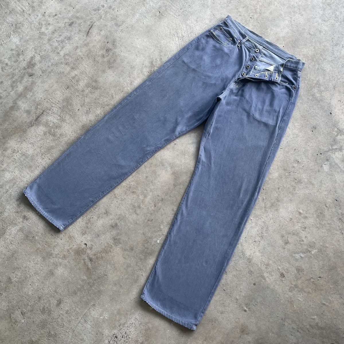 Japanese Brand Vintage Motor Oil Faded Blue Trousers Casual Pants W30 Size US 30 / EU 46 - 2 Thumbnail