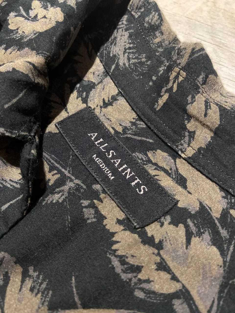 Allsaints Allsaints Shirt Buttons Long Sleeve Viscose Leaf Grey/Beige Size US M / EU 48-50 / 2 - 3 Thumbnail