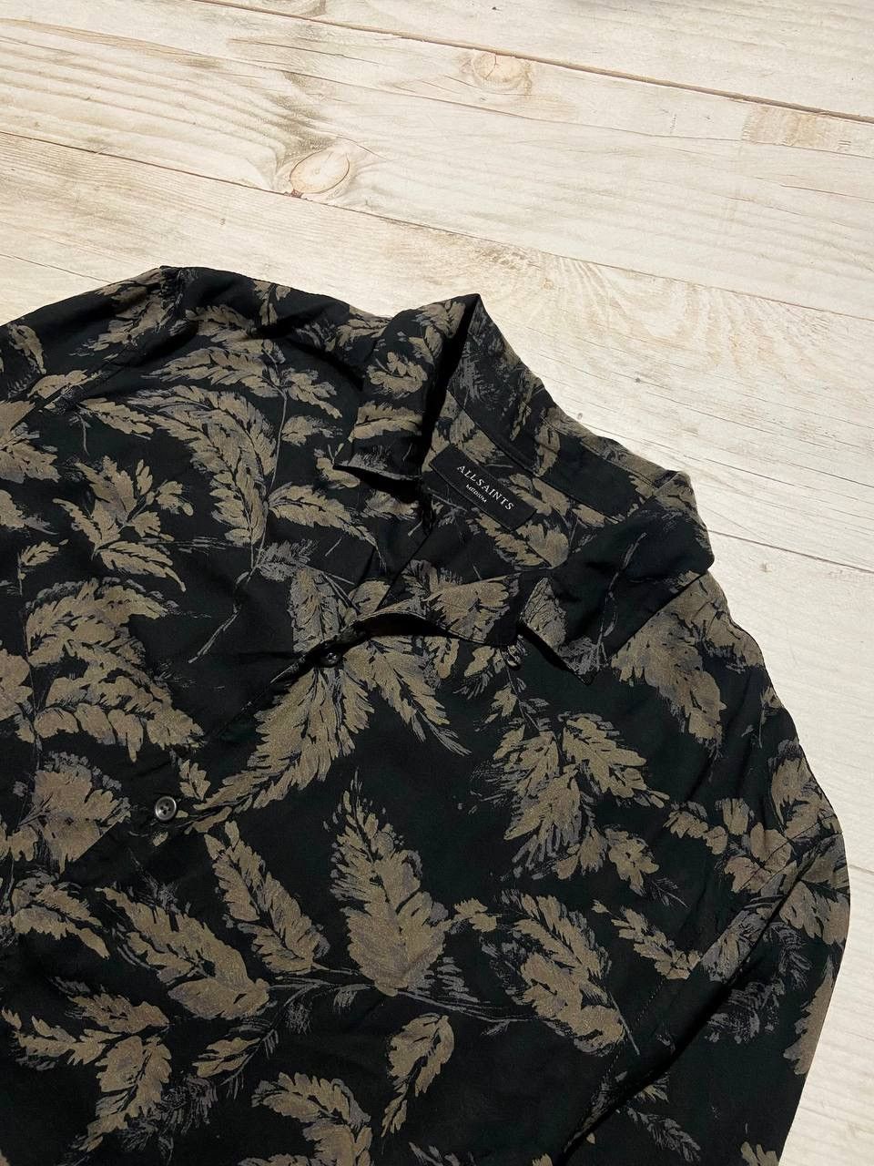 Allsaints Allsaints Shirt Buttons Long Sleeve Viscose Leaf Grey/Beige Size US M / EU 48-50 / 2 - 2 Thumbnail