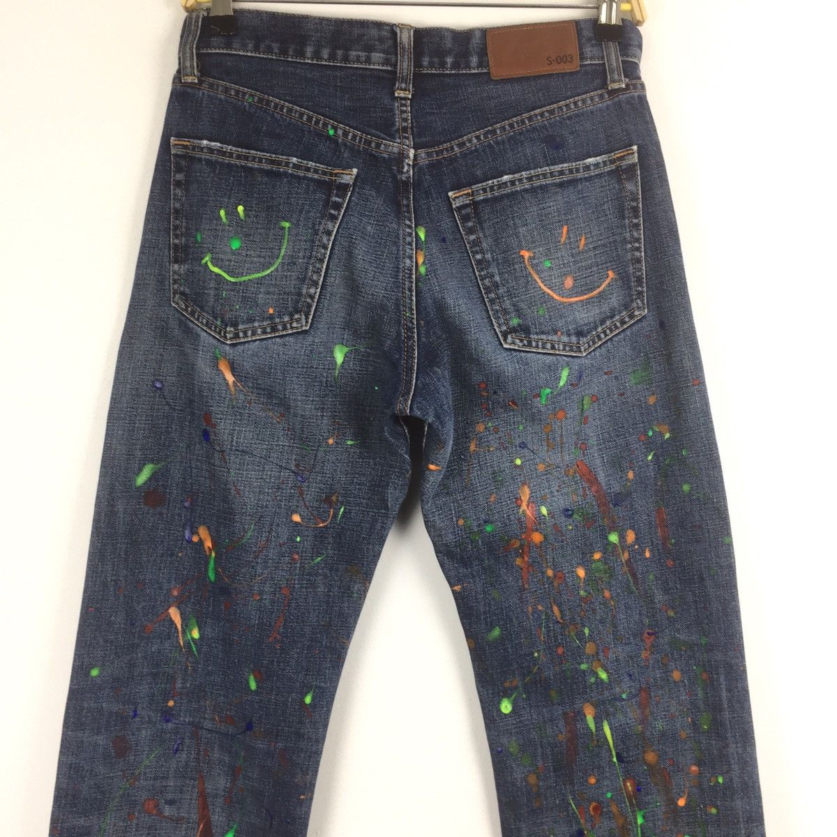 Japanese Brand Uniqlo custom made paint art smiley design Size US 31 - 2 Thumbnail