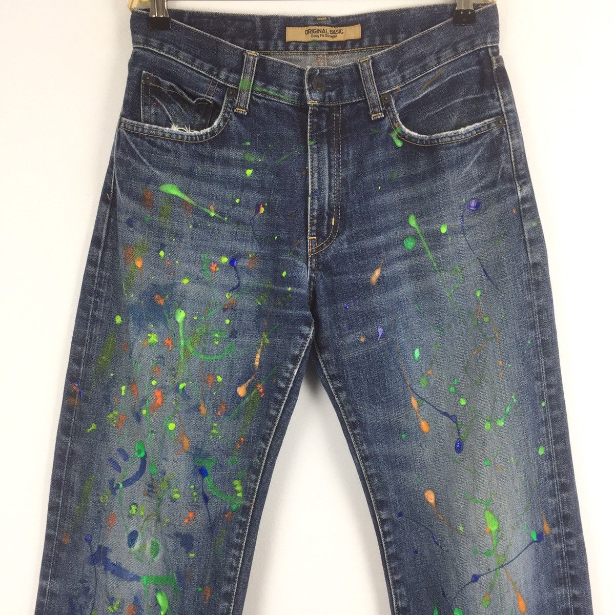 Japanese Brand Uniqlo custom made paint art smiley design Size US 31 - 4 Thumbnail