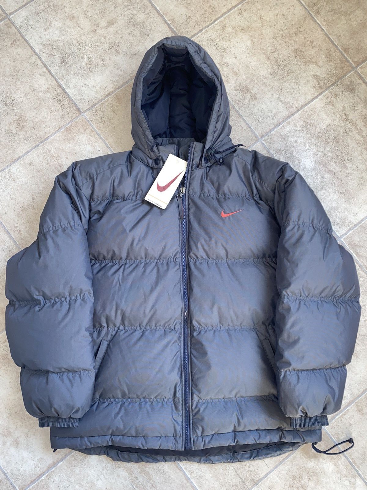 image of Nike x Vintage 90's Down Puffer Tn Jordan Stussy Cav Empt Carhartt Fragment in Grey (Size Large)