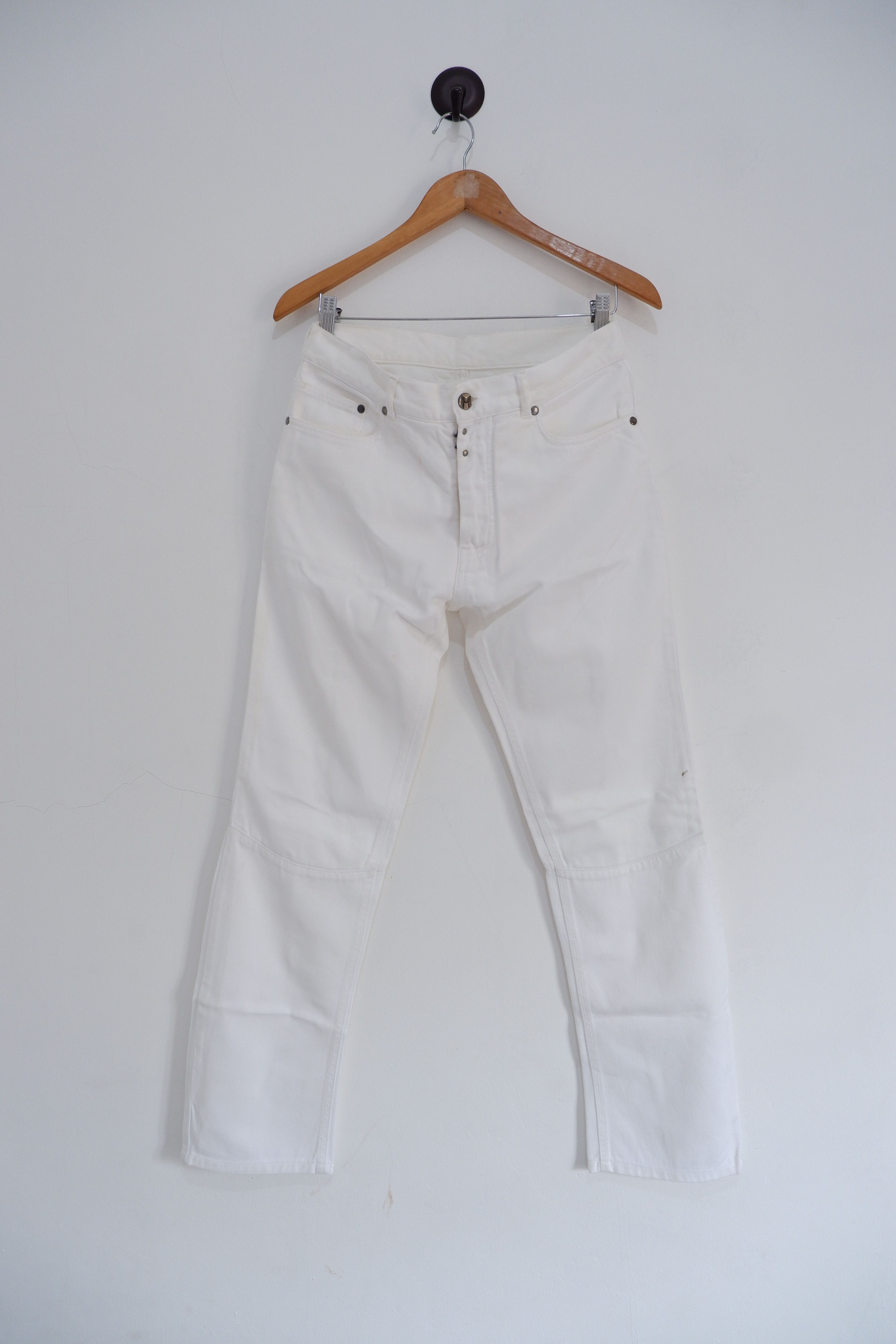 image of Ss/2011 Maison Margiela Artisanal Double Knee Denim in White, Men's (Size 32)