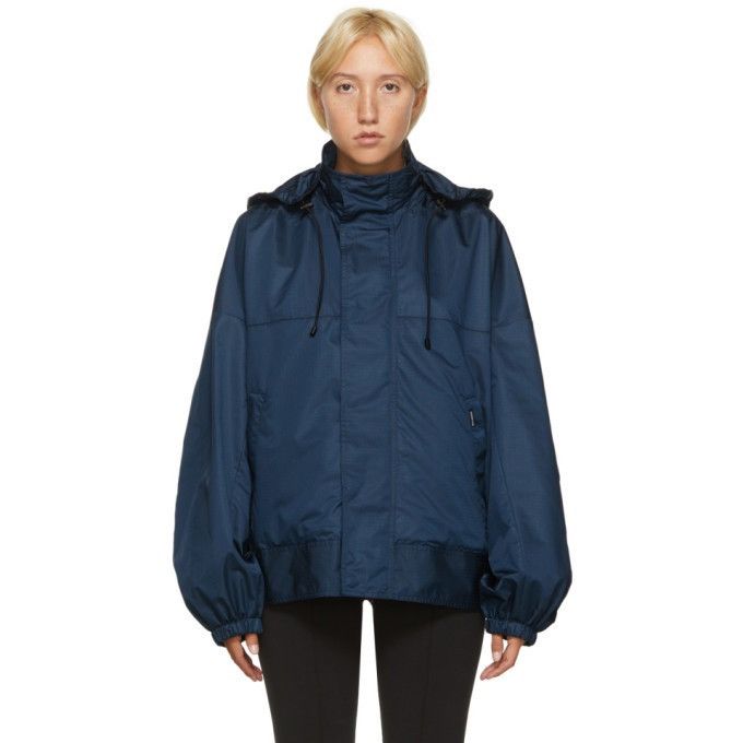 Balenciaga Balenciaga Blue Upside Down Windbreaker Jacket Size US M / EU 48-50 / 2 - 7 Thumbnail