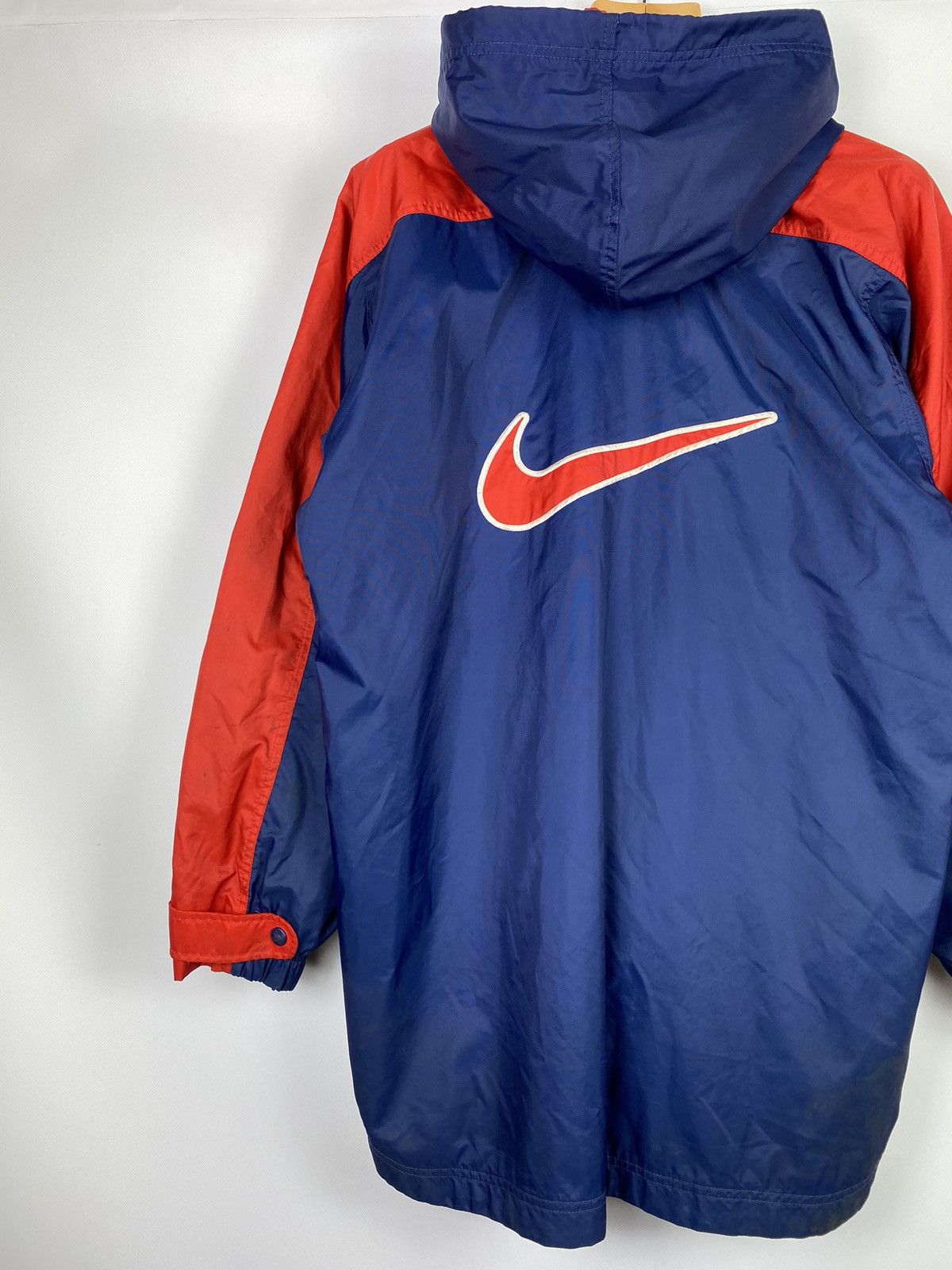 Nike × Vintage VTG Nike big back swoosh full zip hooded windbreaker jacket Size US M / EU 48-50 / 2 - 10 Thumbnail