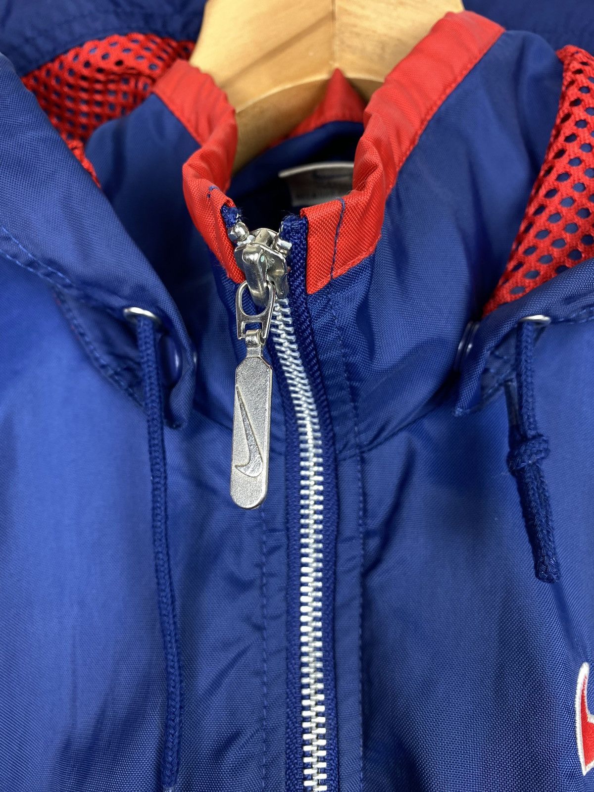 Nike × Vintage VTG Nike big back swoosh full zip hooded windbreaker jacket Size US M / EU 48-50 / 2 - 8 Thumbnail