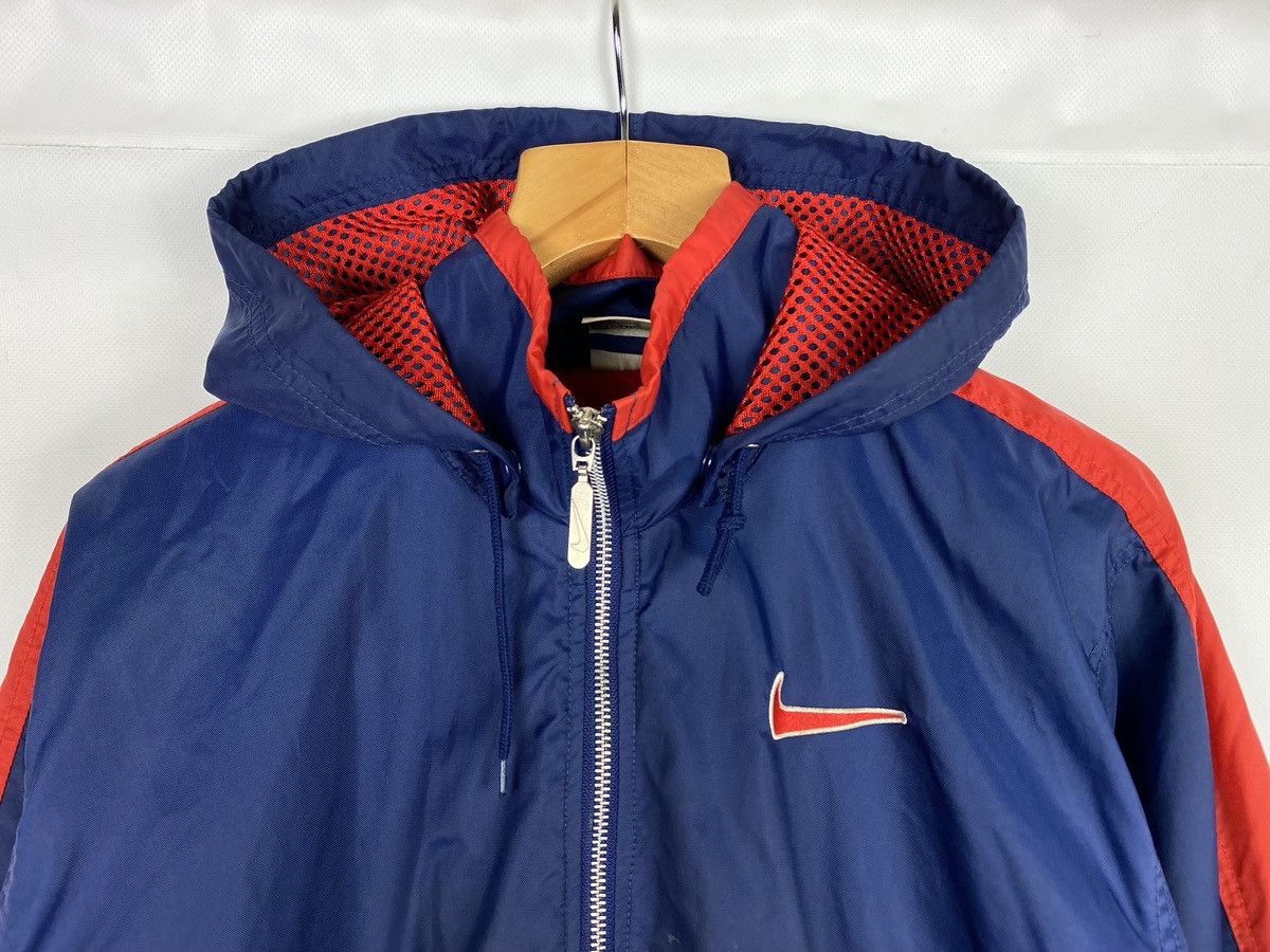 Nike × Vintage VTG Nike big back swoosh full zip hooded windbreaker jacket Size US M / EU 48-50 / 2 - 5 Thumbnail
