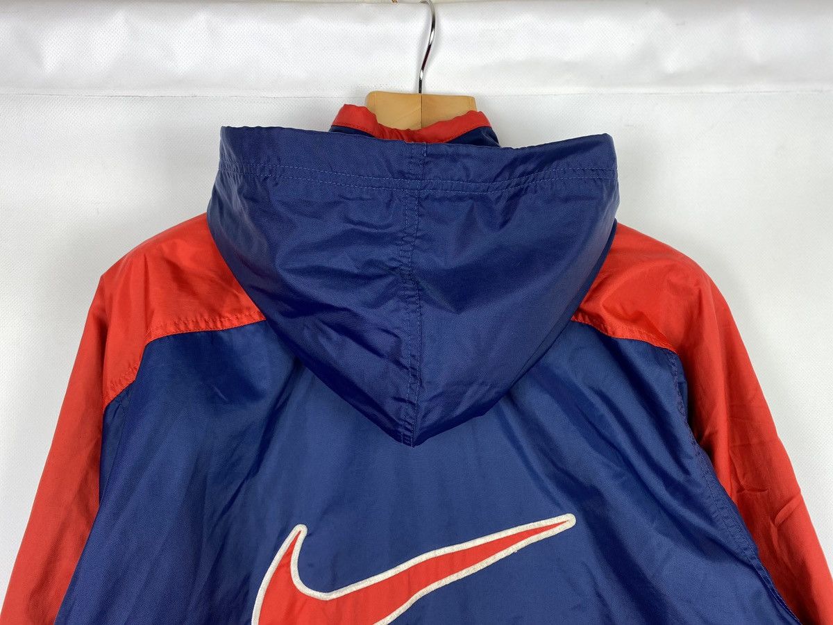 Nike × Vintage VTG Nike big back swoosh full zip hooded windbreaker jacket Size US M / EU 48-50 / 2 - 14 Thumbnail
