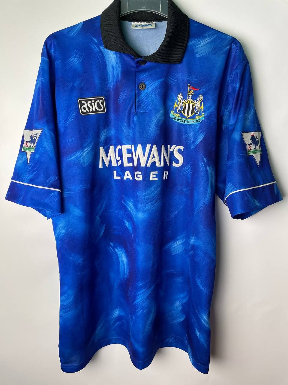 Asics × Vintage 1993 Newcastle United Match Issue Away Shirt Bracewell #4 Size US L / EU 52-54 / 3 - 1 Thumbnail