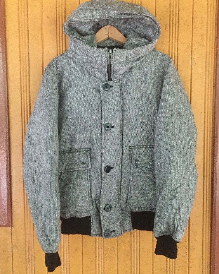 Designer × Japanese Brand × Takeo Kikuchi Herringbone Puffer wool hoodie takeo kikuchi jacket Size US L / EU 52-54 / 3 - 1 Thumbnail