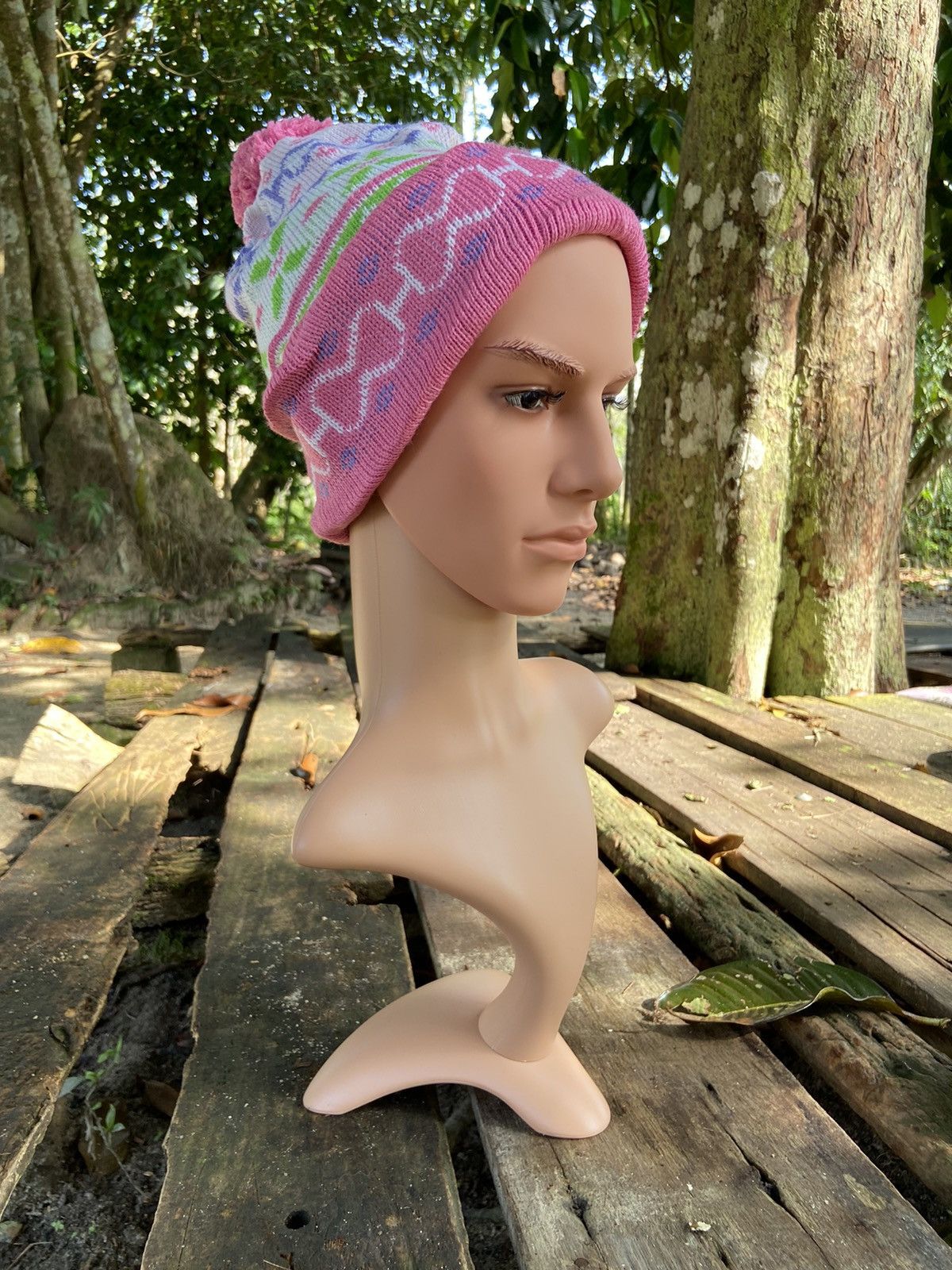 image of Winter Session Wool Knitted Beanie Hat Snowcap in Pink, Women's