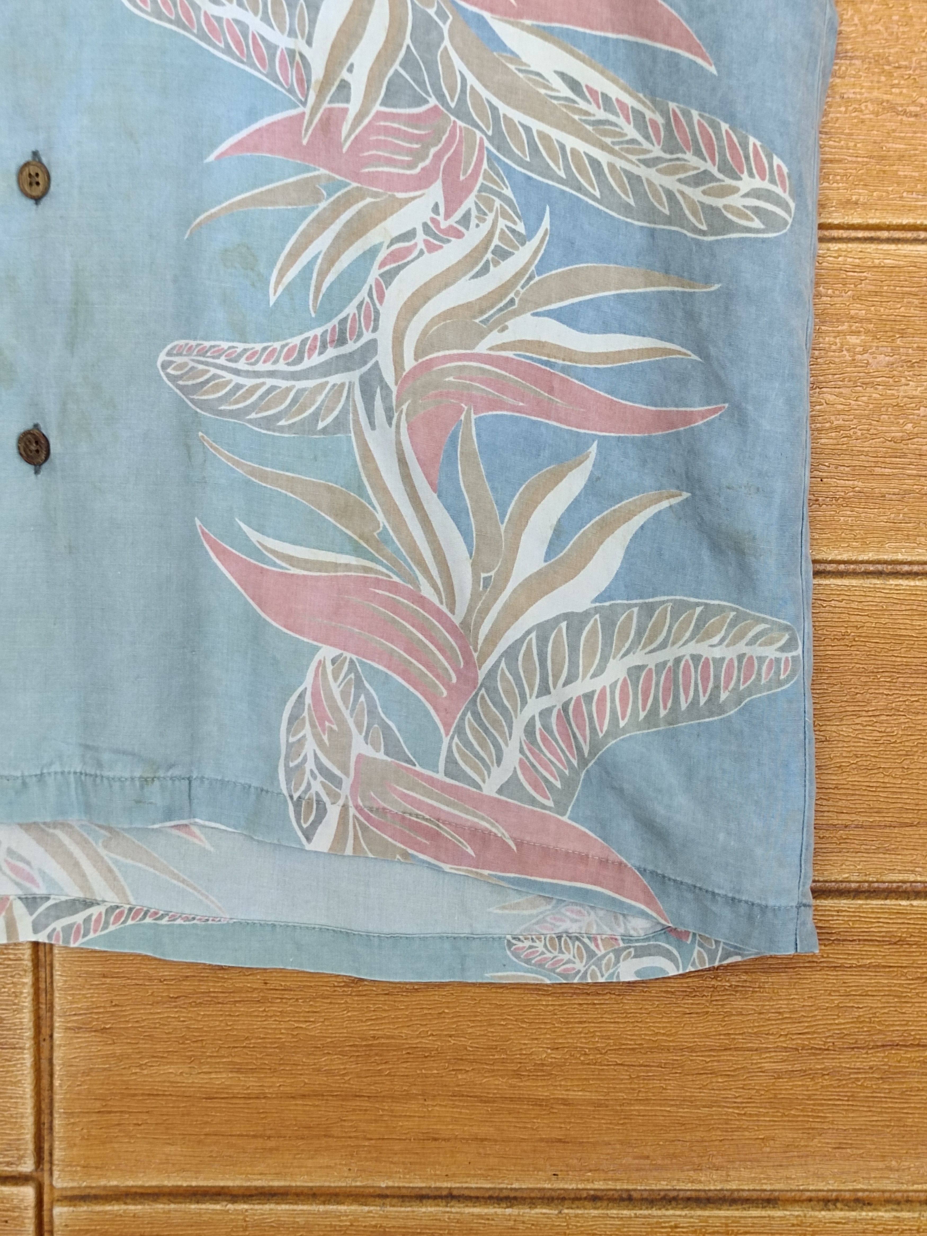 Japanese Brand Vintage Hawaiian Aloha Hello Tropical Sun Faded Rayon Shirt Size US L / EU 52-54 / 3 - 8 Thumbnail