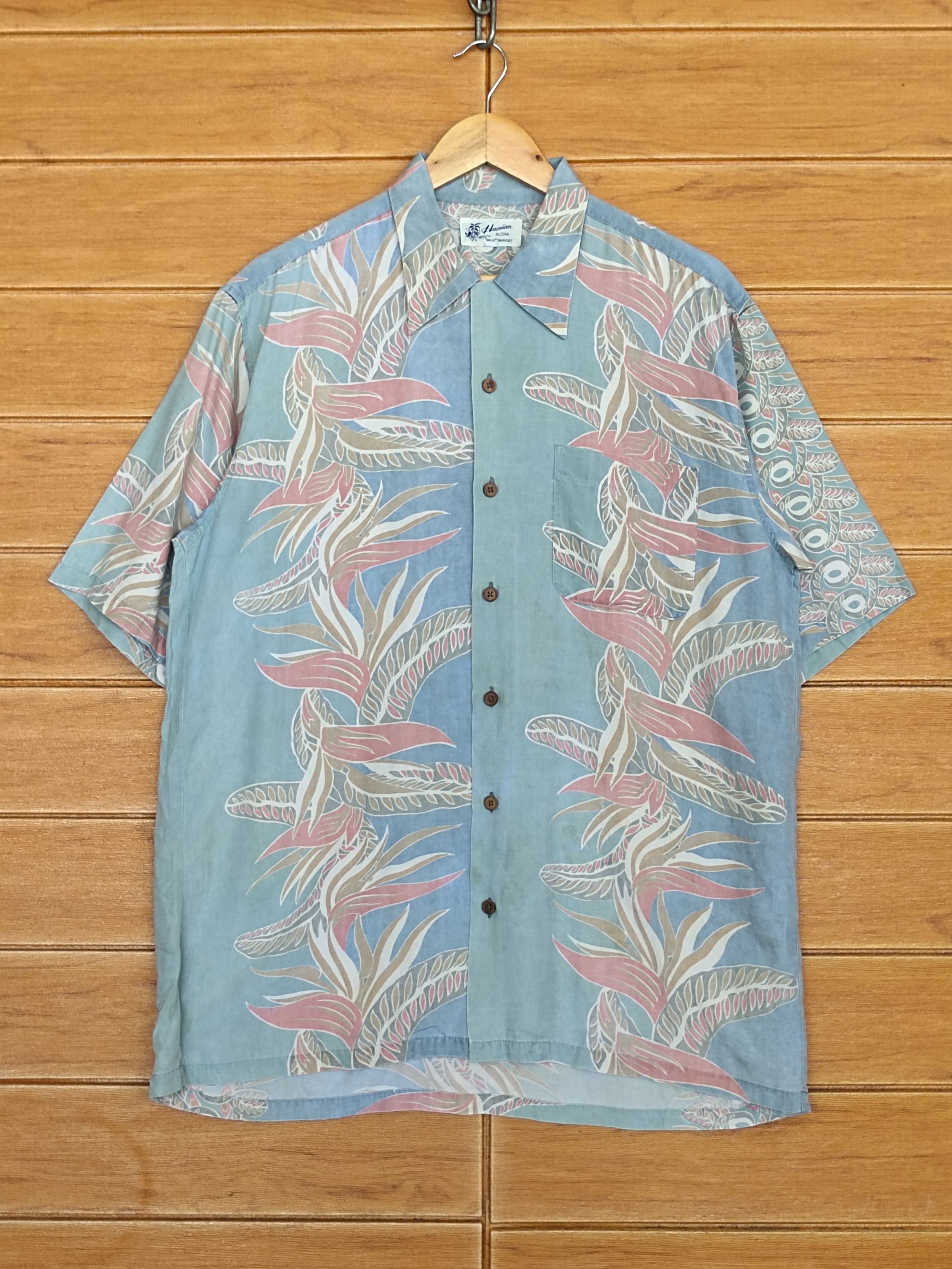 Japanese Brand Vintage Hawaiian Aloha Hello Tropical Sun Faded Rayon Shirt Size US L / EU 52-54 / 3 - 2 Thumbnail