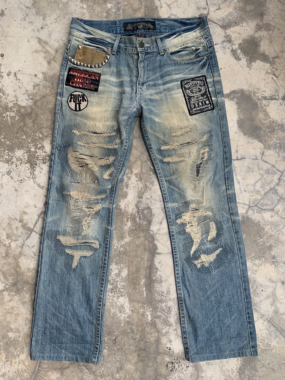 Vintage Red Pepper Patchwork Denim