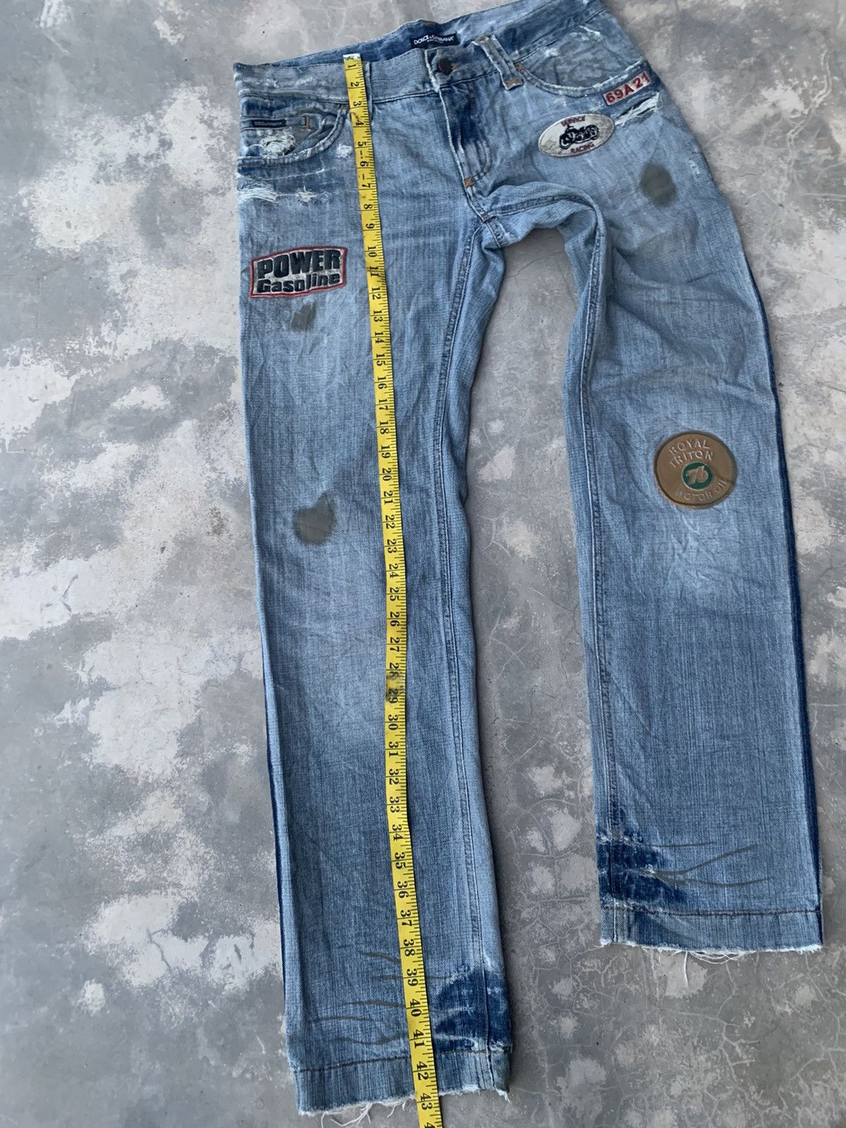 D&G Vintage Multi-Patchers Racing Denim