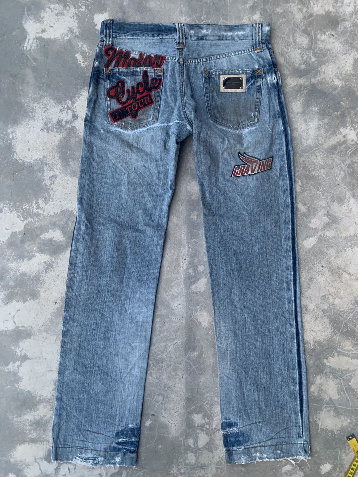 D&G Vintage Multi-Patchers Racing Denim