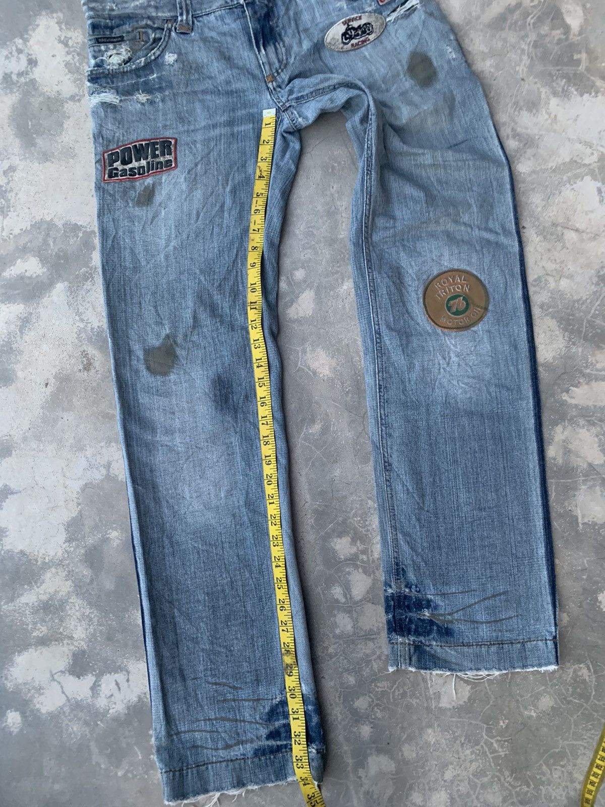 D&G Vintage Multi-Patchers Racing Denim