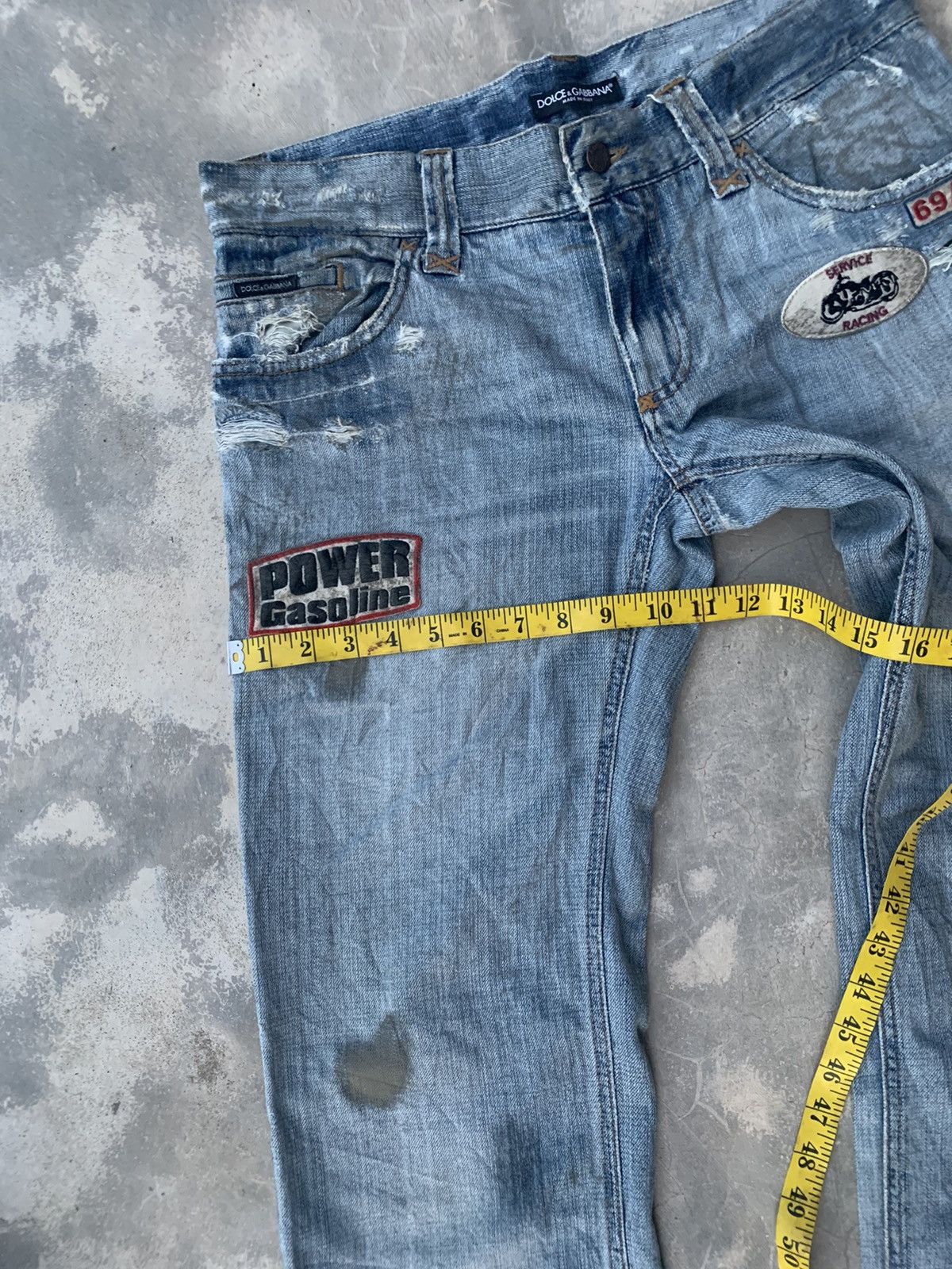 D&G Vintage Multi-Patchers Racing Denim