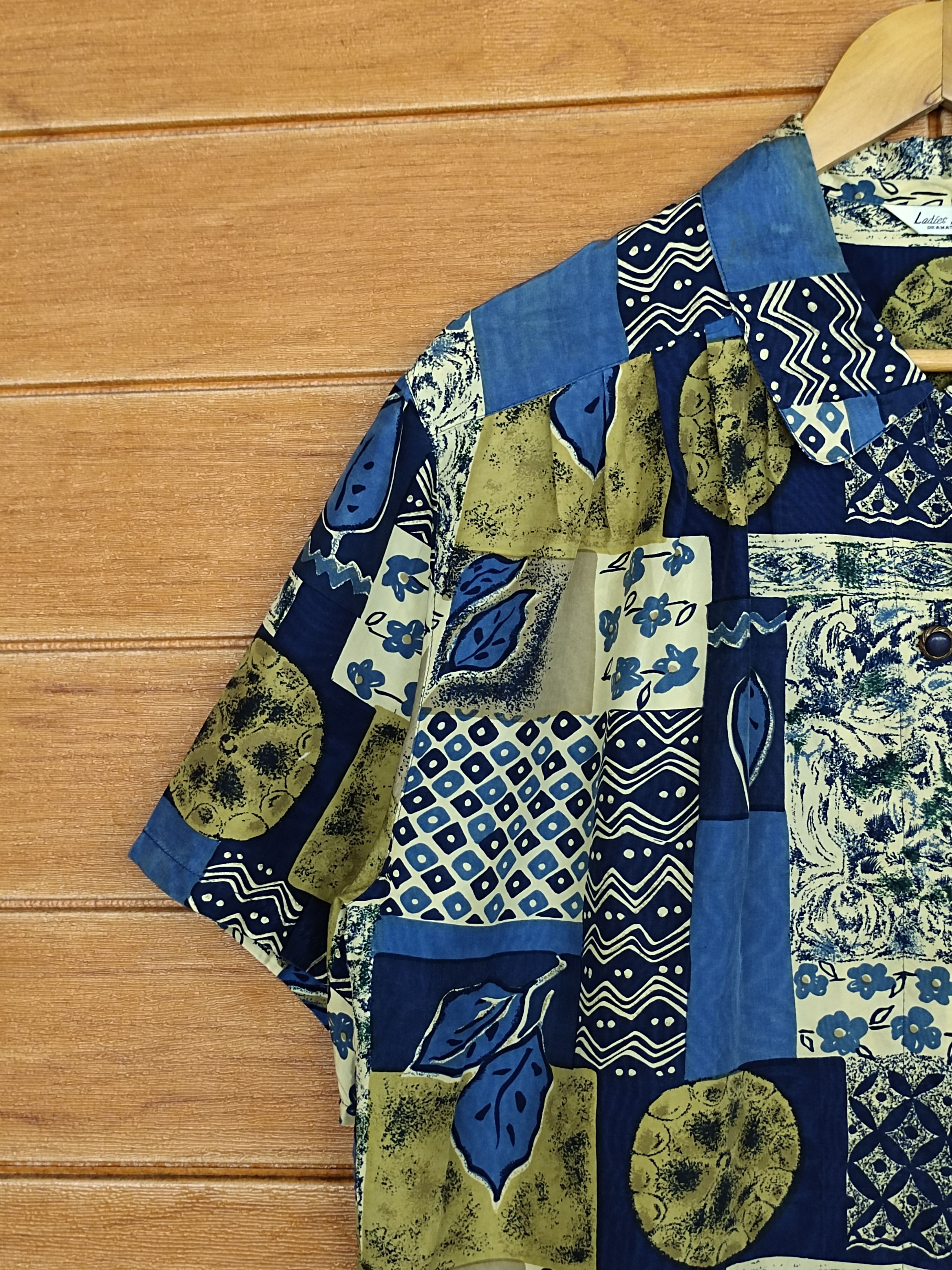 Japanese Brand Vintage Hawaiian Design Geometry Artwork Women Shirt Size L / US 10 / IT 46 - 6 Thumbnail