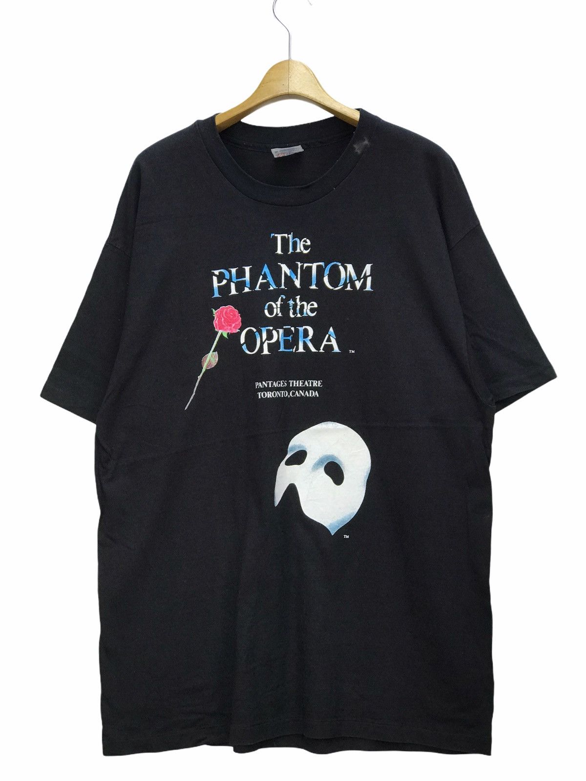 image of Hanes x Movie Vintage The Phantom Of The Opera Tees in Black, Men's (Size XL)