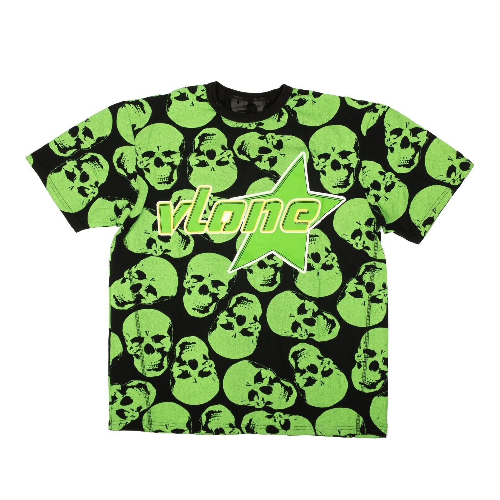 image of Vlone Black & Green Crypt Short Sleeve T-Shirt Size M, Men's