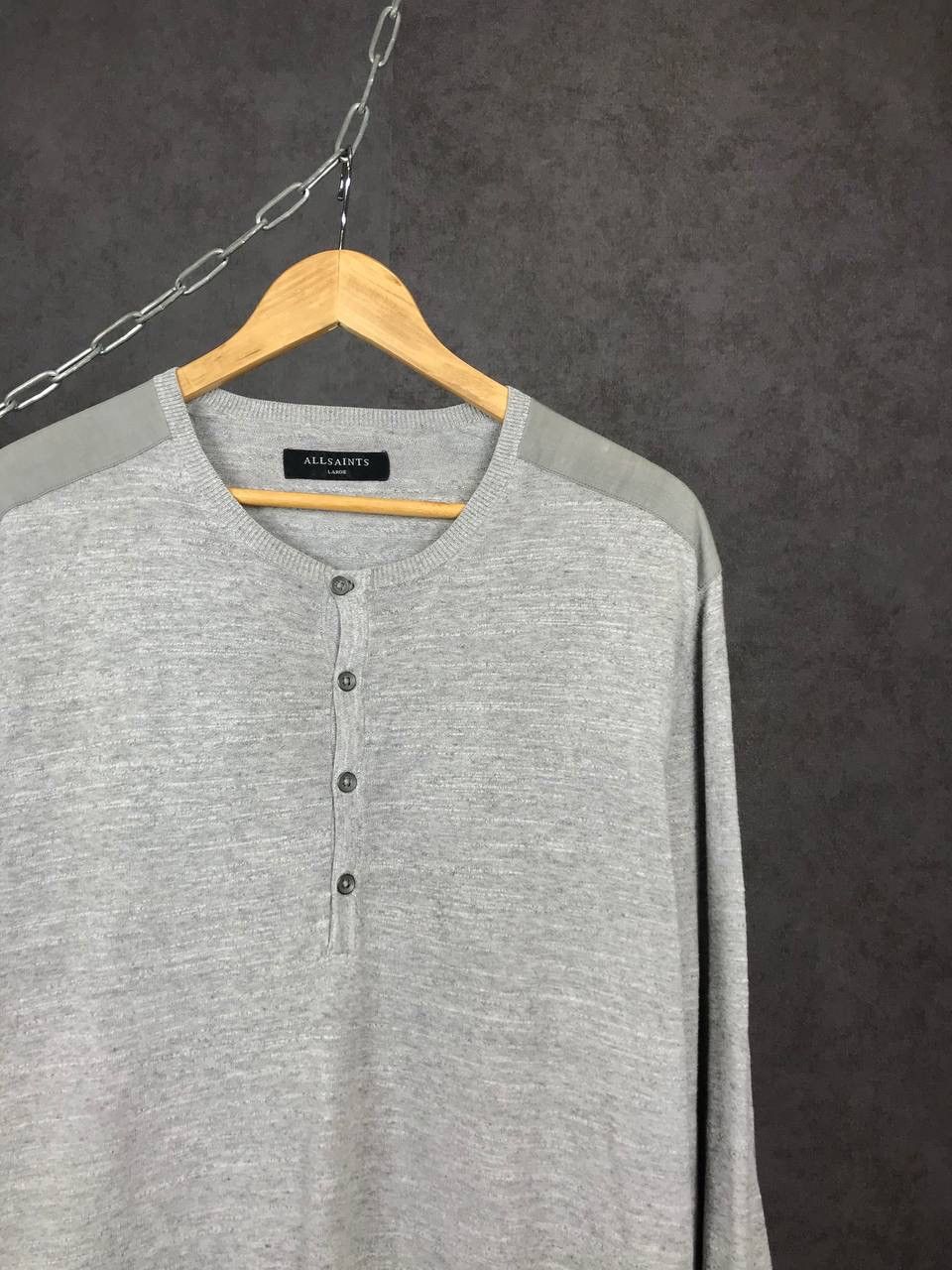 Allsaints Allsaints luxury streetwear gray sweatshirt Size US L / EU 52-54 / 3 - 3 Thumbnail