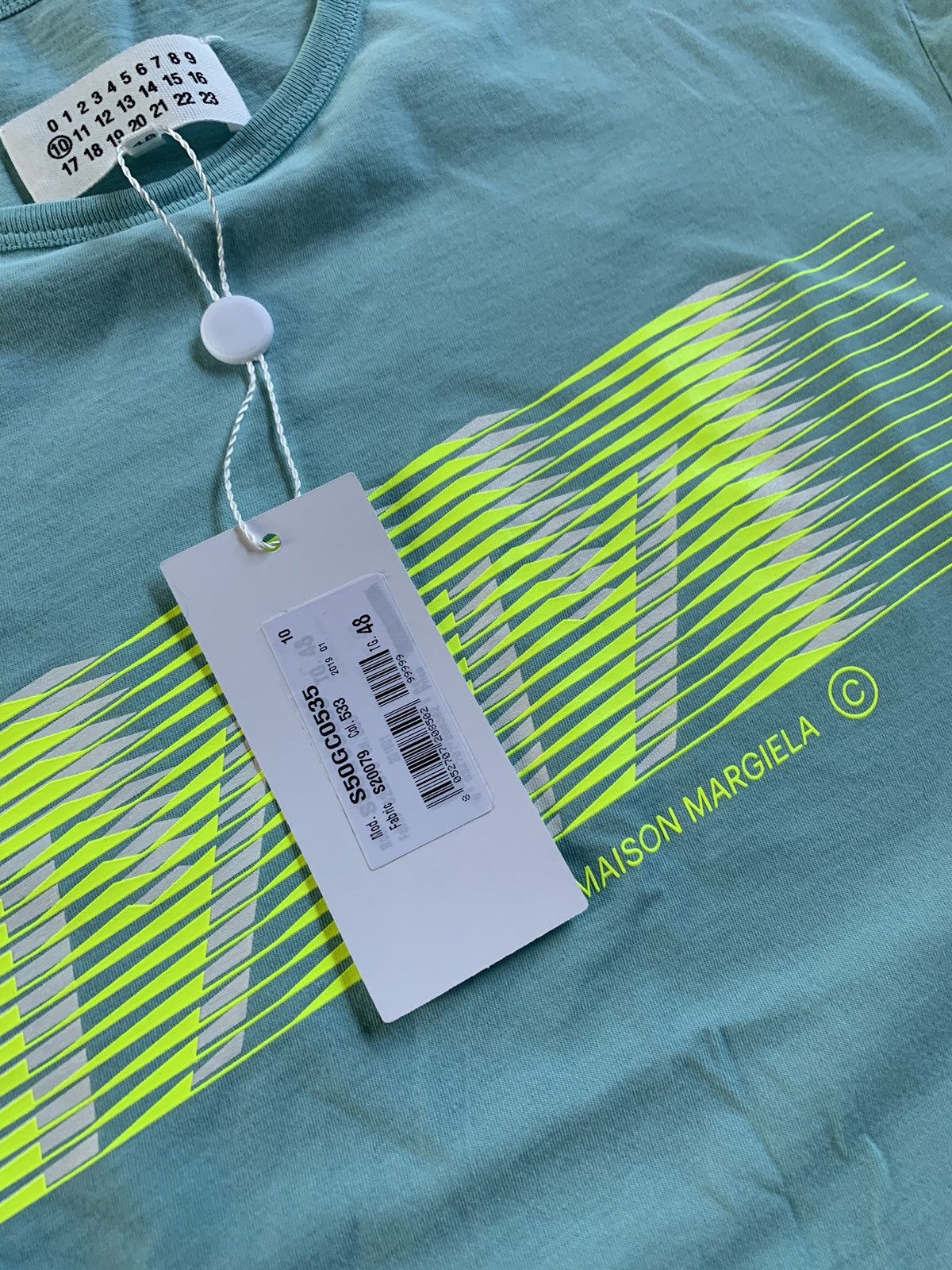 Maison Margiela Mint Green Logo Tee, SS Size US S / EU 44-46 / 1 - 7 Thumbnail