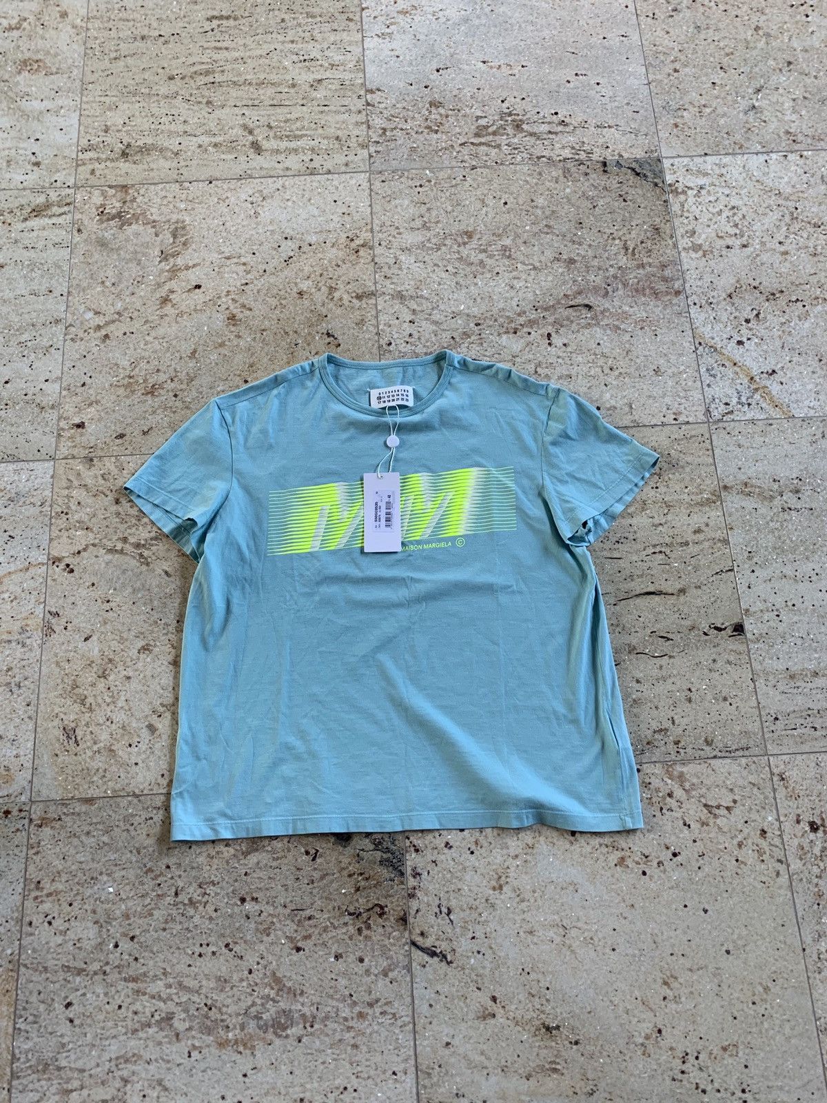 Maison Margiela Mint Green Logo Tee, SS Size US S / EU 44-46 / 1 - 1 Thumbnail
