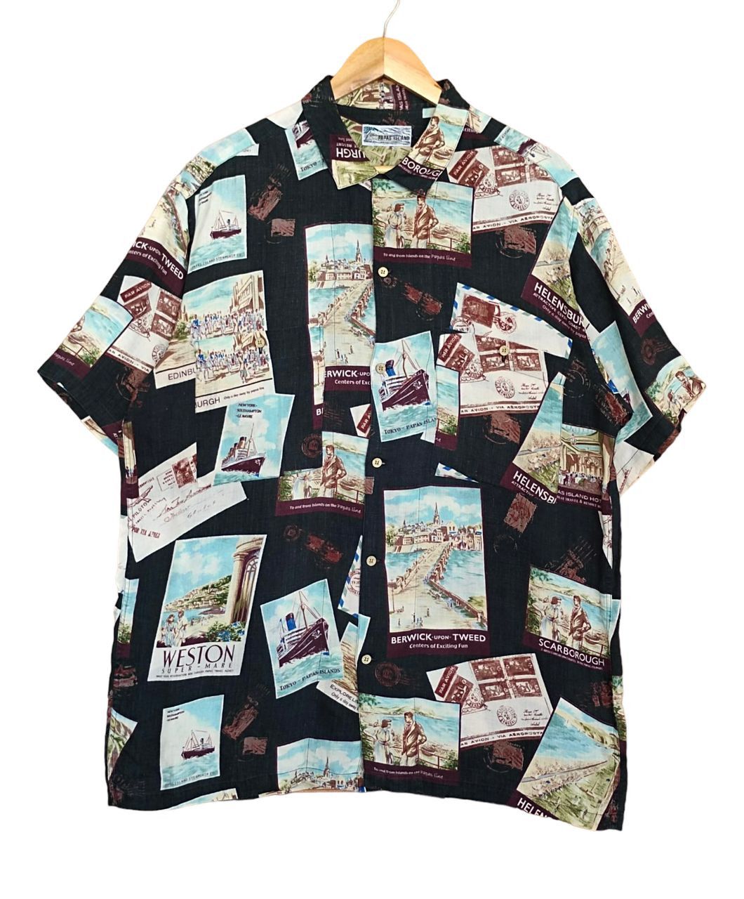 Mademoiselle Non Non Vintage 80s Papas Island Portrait Photo Print Hawaiian Size US L / EU 52-54 / 3 - 1 Thumbnail