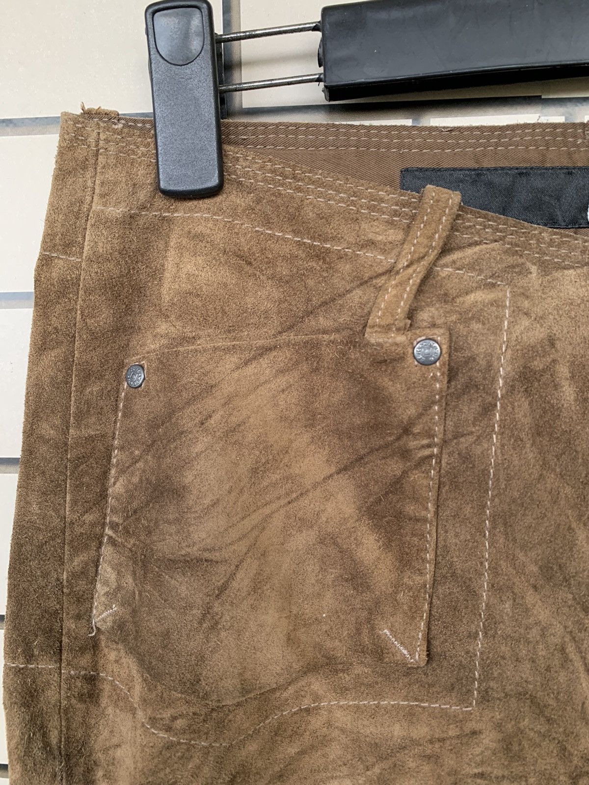 14th Addiction Vintage Marithe Francois Girbaud Leather Pants Boot Cut Size US 29 - 7 Thumbnail
