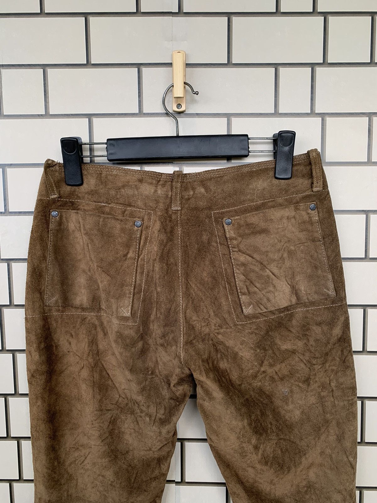 14th Addiction Vintage Marithe Francois Girbaud Leather Pants Boot Cut Size US 29 - 10 Thumbnail