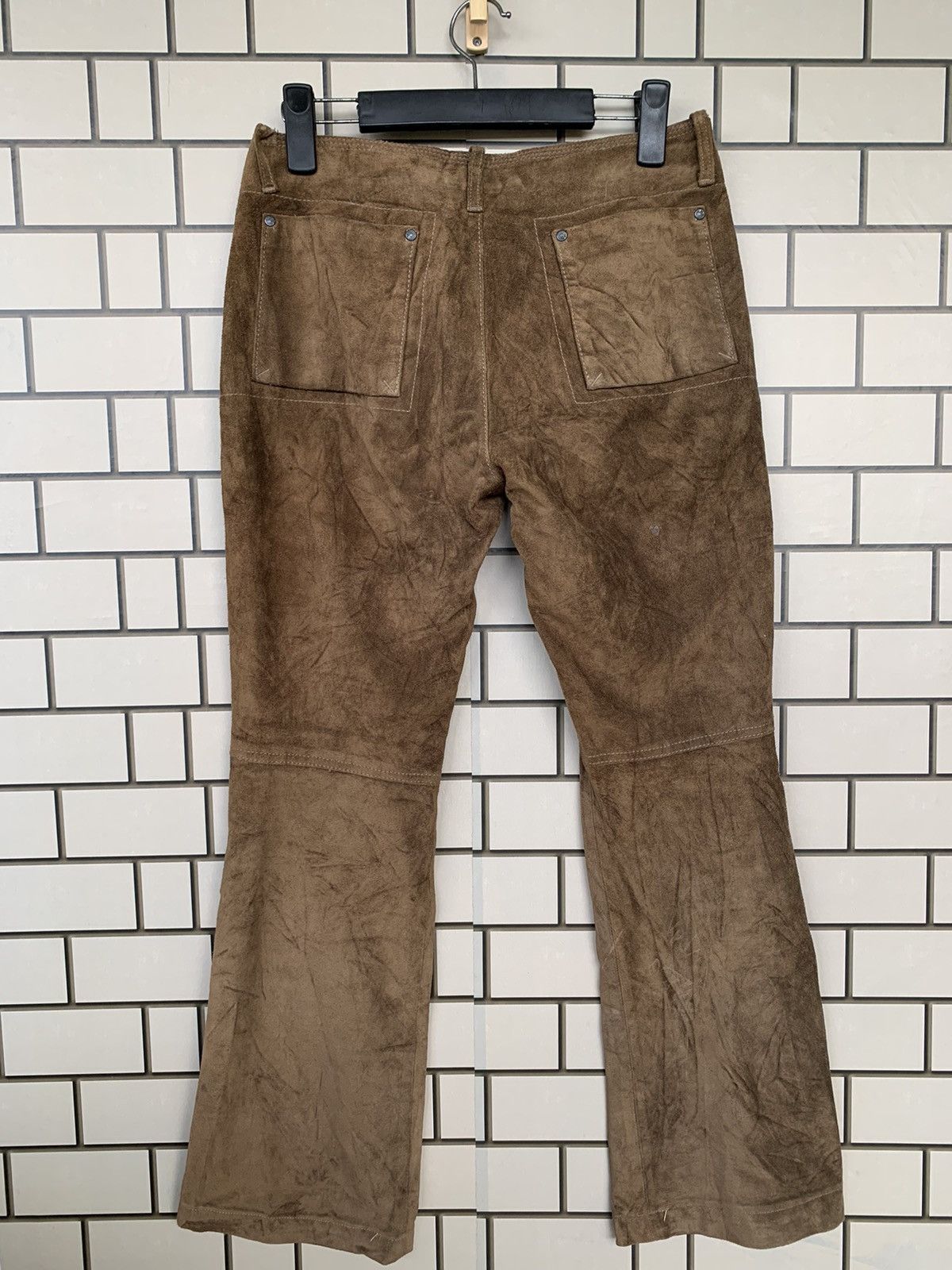 14th Addiction Vintage Marithe Francois Girbaud Leather Pants Boot Cut Size US 29 - 9 Thumbnail