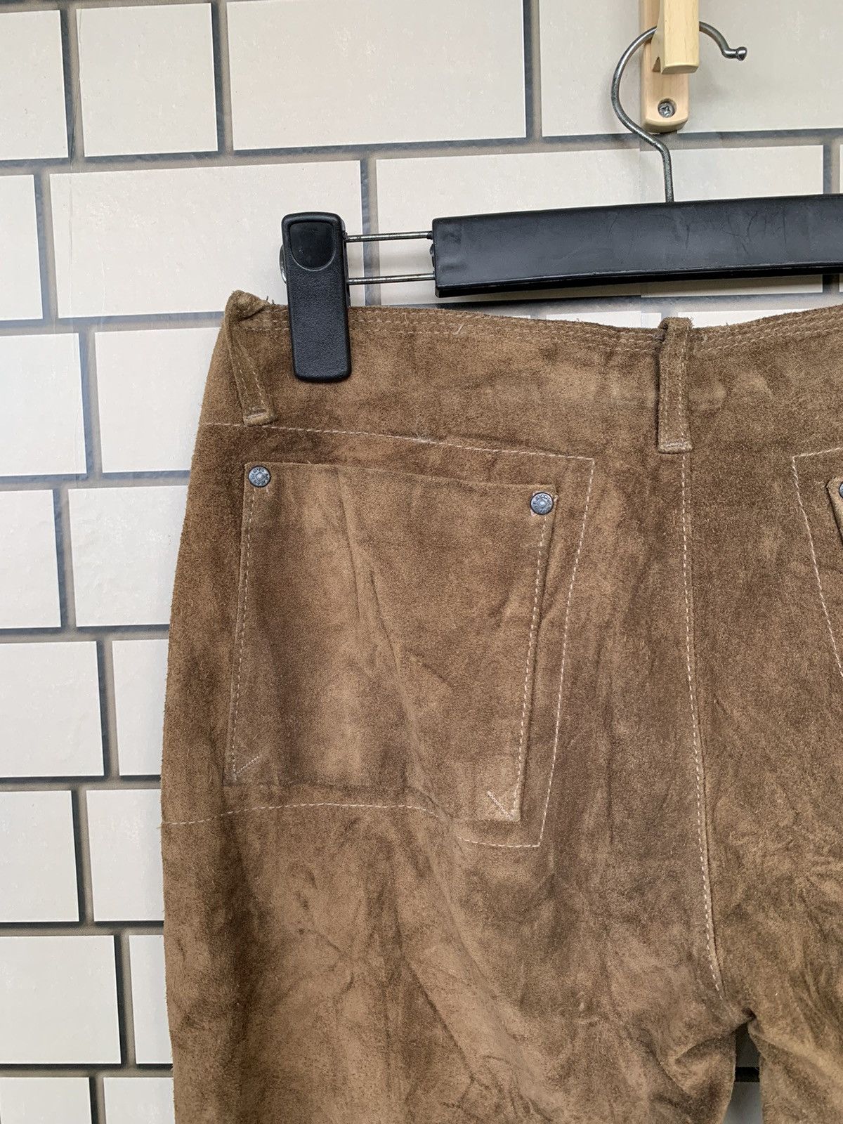 14th Addiction Vintage Marithe Francois Girbaud Leather Pants Boot Cut Size US 29 - 12 Thumbnail