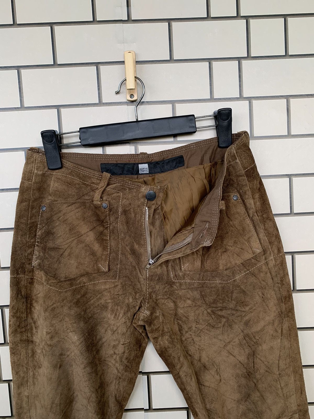 14th Addiction Vintage Marithe Francois Girbaud Leather Pants Boot Cut Size US 29 - 16 Thumbnail