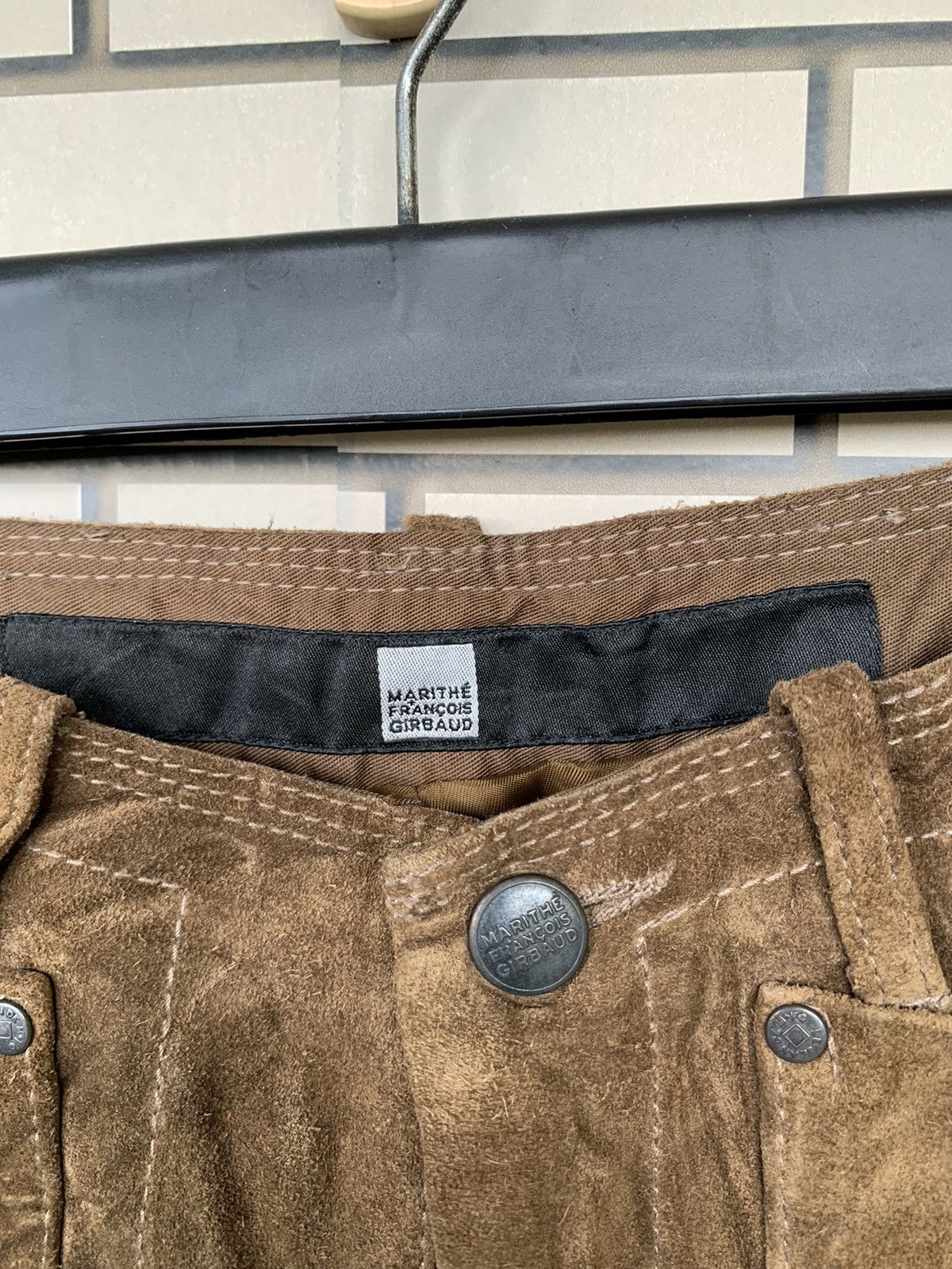 14th Addiction Vintage Marithe Francois Girbaud Leather Pants Boot Cut Size US 29 - 6 Thumbnail