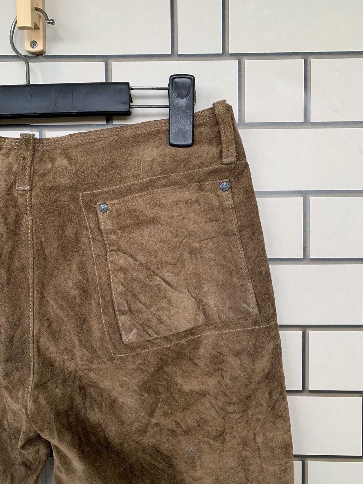 14th Addiction Vintage Marithe Francois Girbaud Leather Pants Boot Cut Size US 29 - 13 Thumbnail
