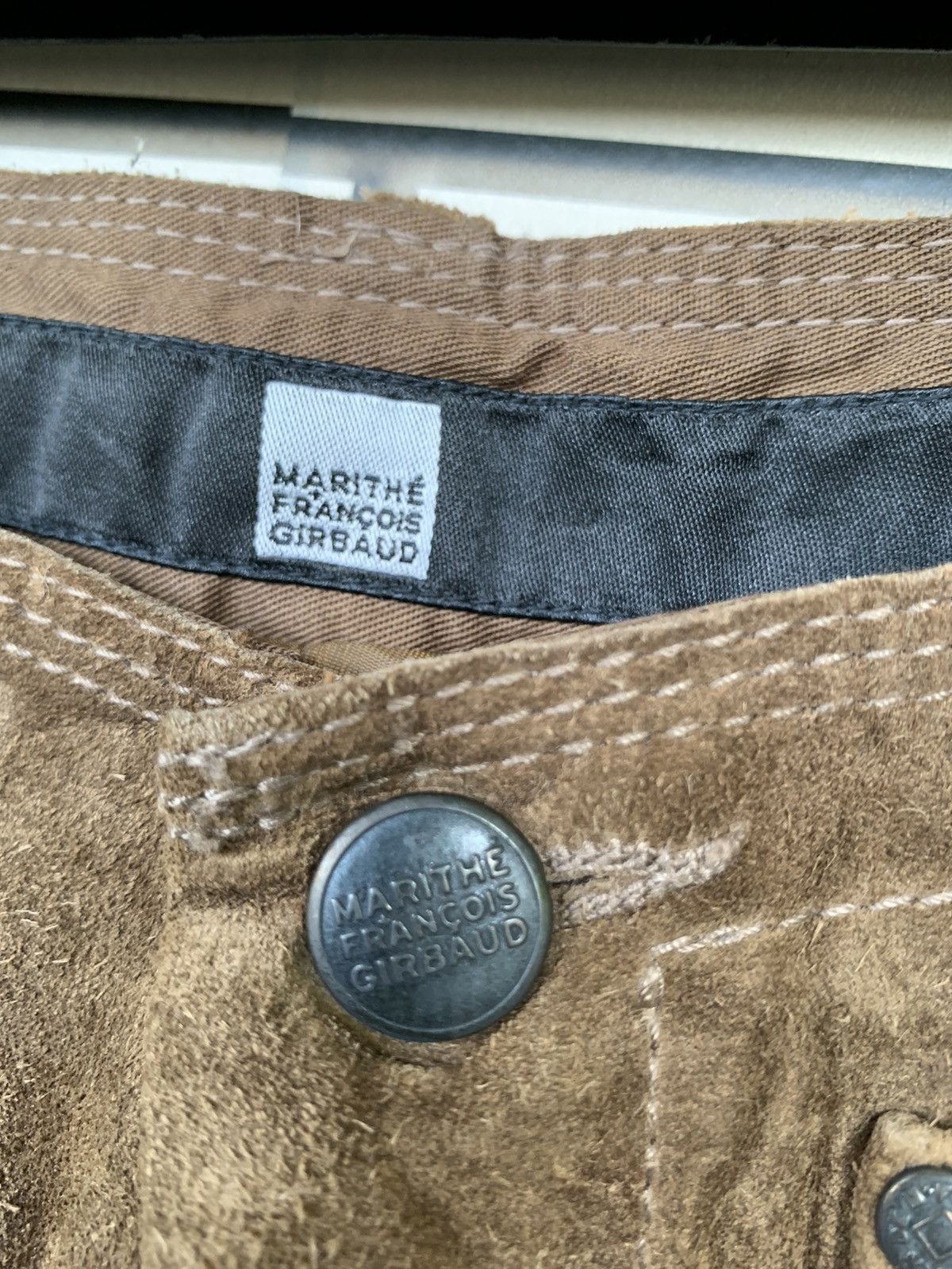 14th Addiction Vintage Marithe Francois Girbaud Leather Pants Boot Cut Size US 29 - 18 Thumbnail