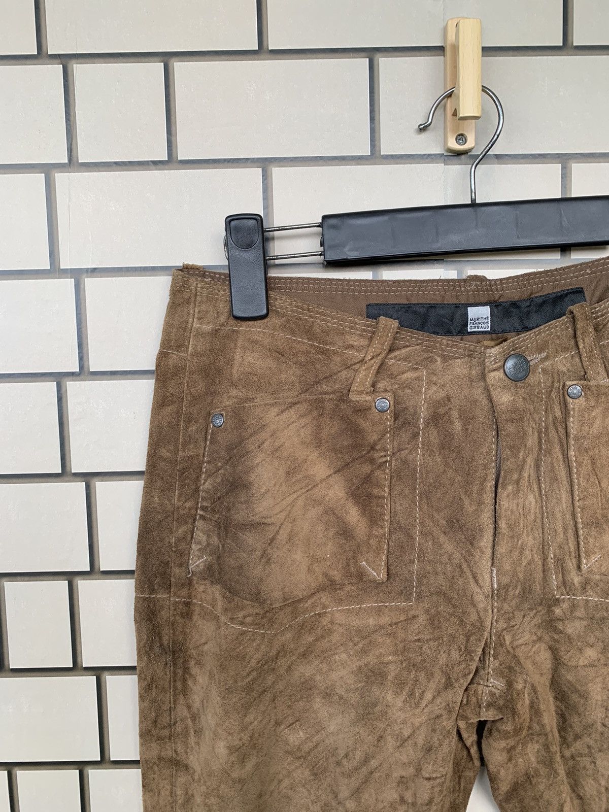 14th Addiction Vintage Marithe Francois Girbaud Leather Pants Boot Cut Size US 29 - 4 Thumbnail