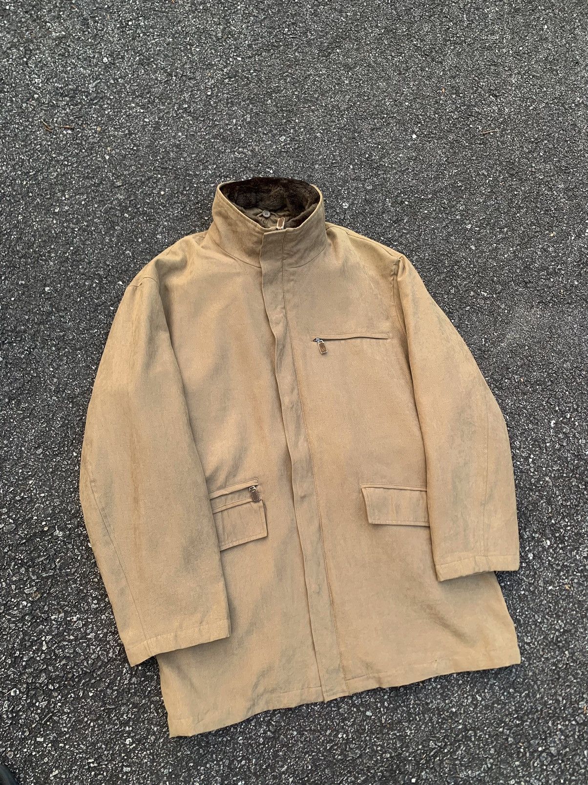 Kansai Yamamoto 👹KANSAI JAPAN Brown Seude Long Jacket By KANSAI YAMAMOTO Size US L / EU 52-54 / 3 - 7 Thumbnail