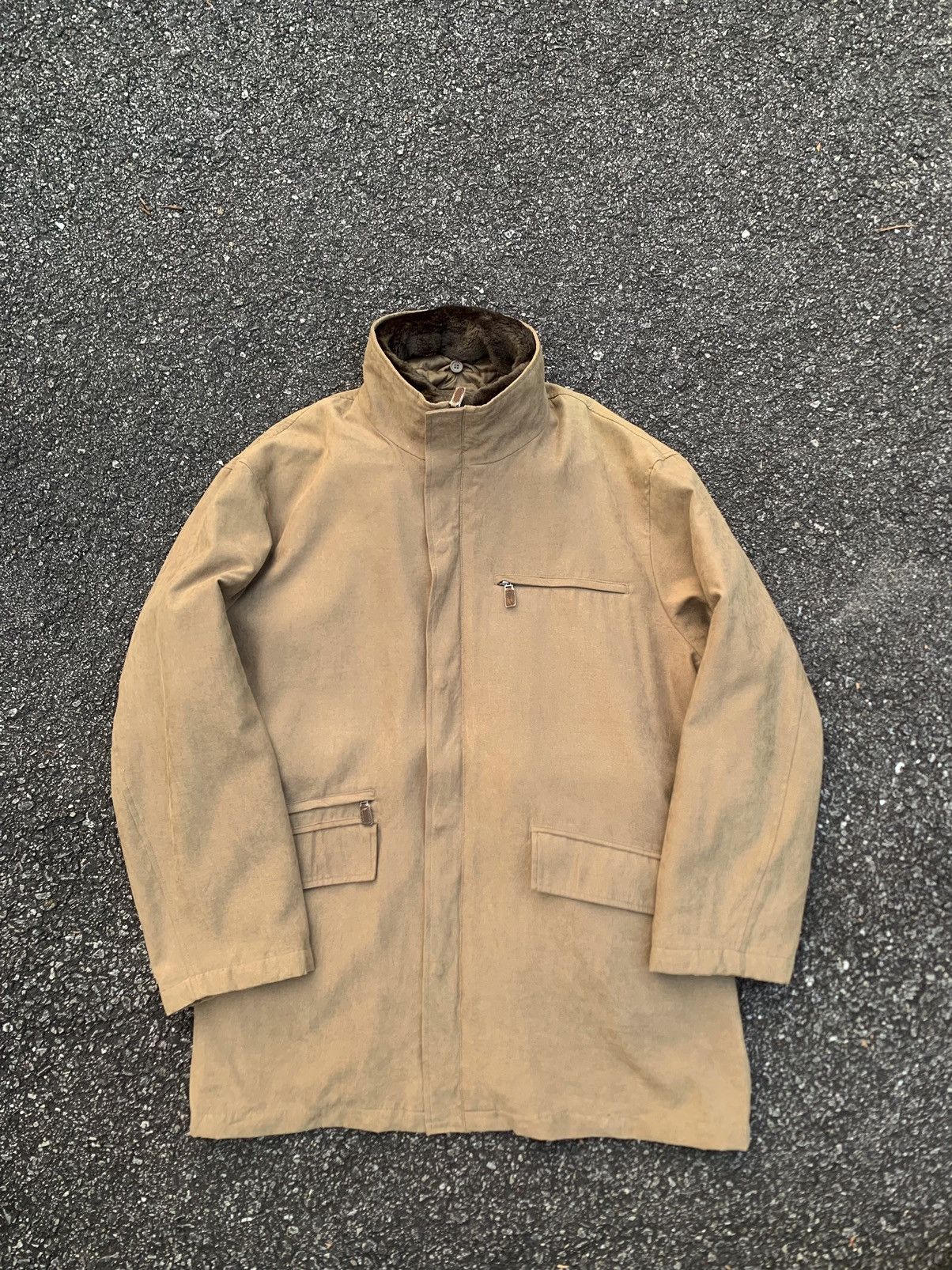 Kansai Yamamoto 👹KANSAI JAPAN Brown Seude Long Jacket By KANSAI YAMAMOTO Size US L / EU 52-54 / 3 - 4 Thumbnail